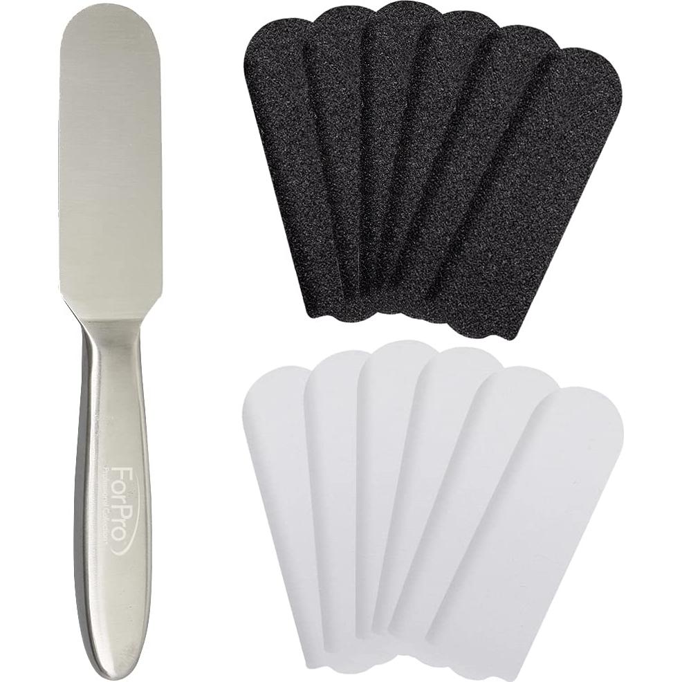 Kit Lima Pedi Acero Inoxidable ForPro - 6 Tiras Relleno 80/180 Granos