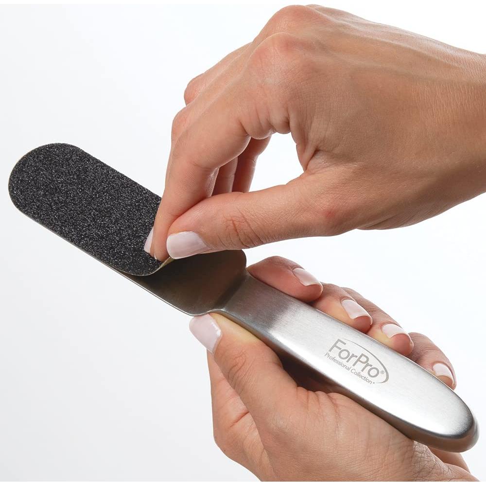 Kit Lima Pedi Acero Inoxidable ForPro - 6 Tiras Relleno 80/180 Granos