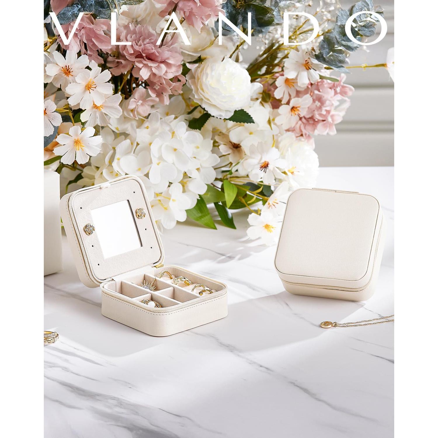 Caja Organizadora de Joyería Vlando Beige Mini 10x10x5 cm