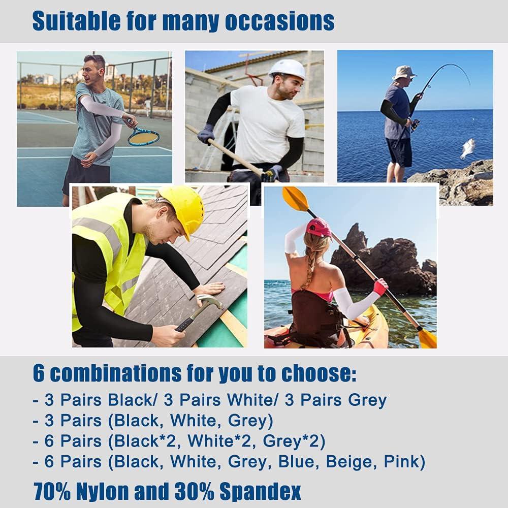 Bacophy 3 Pares Mangas Refrigerantes UV UPF 50 Unisex