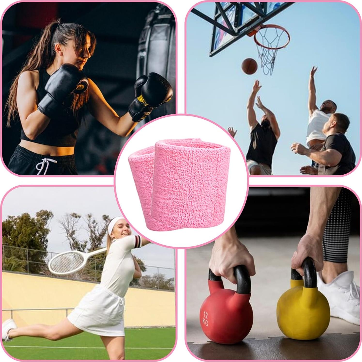 10 Muñequera Absorbente JJUNW Rosa para Multi-Deporte