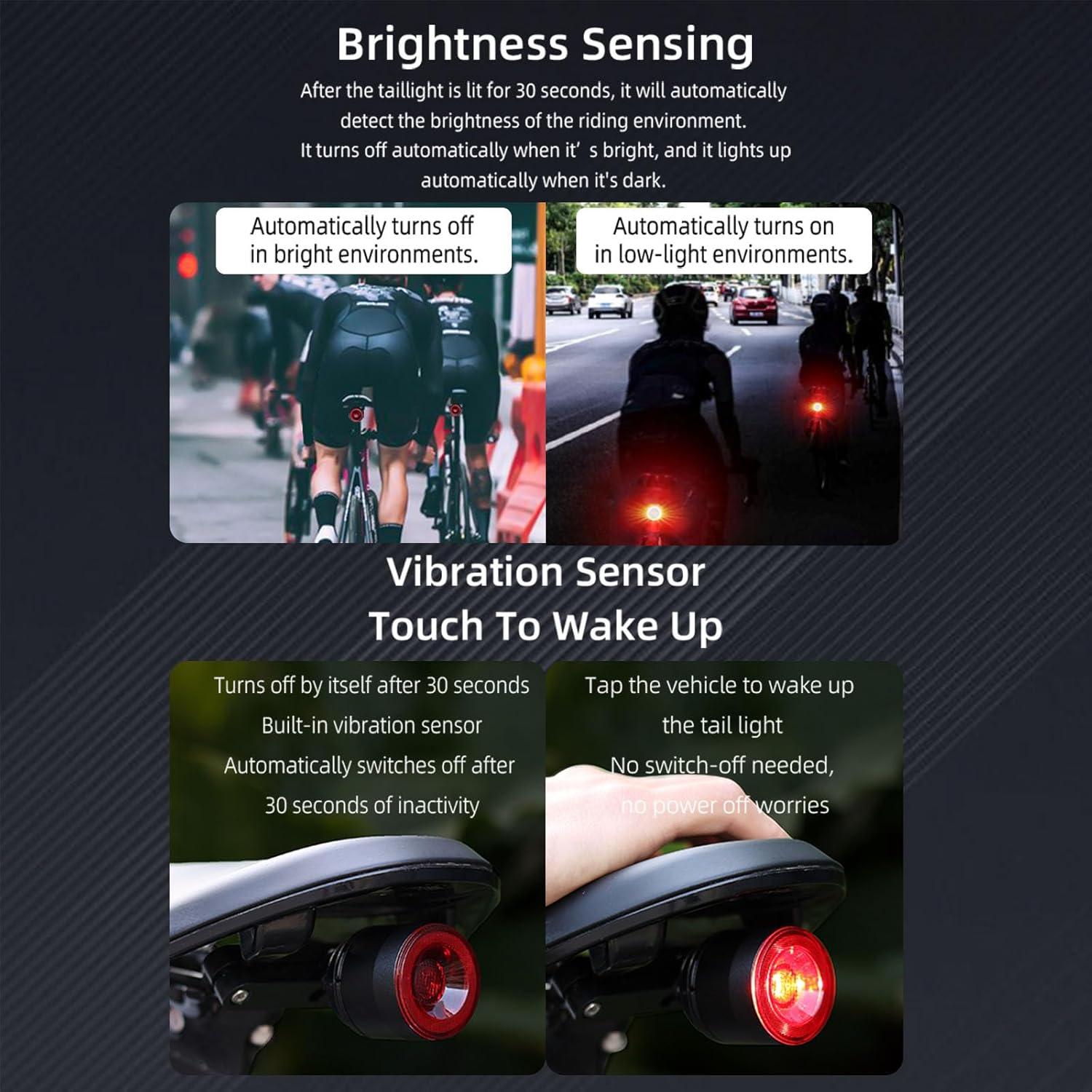 Luz Trasera Inteligente para Bicicleta timfimi KS-SF34R LED USB-C