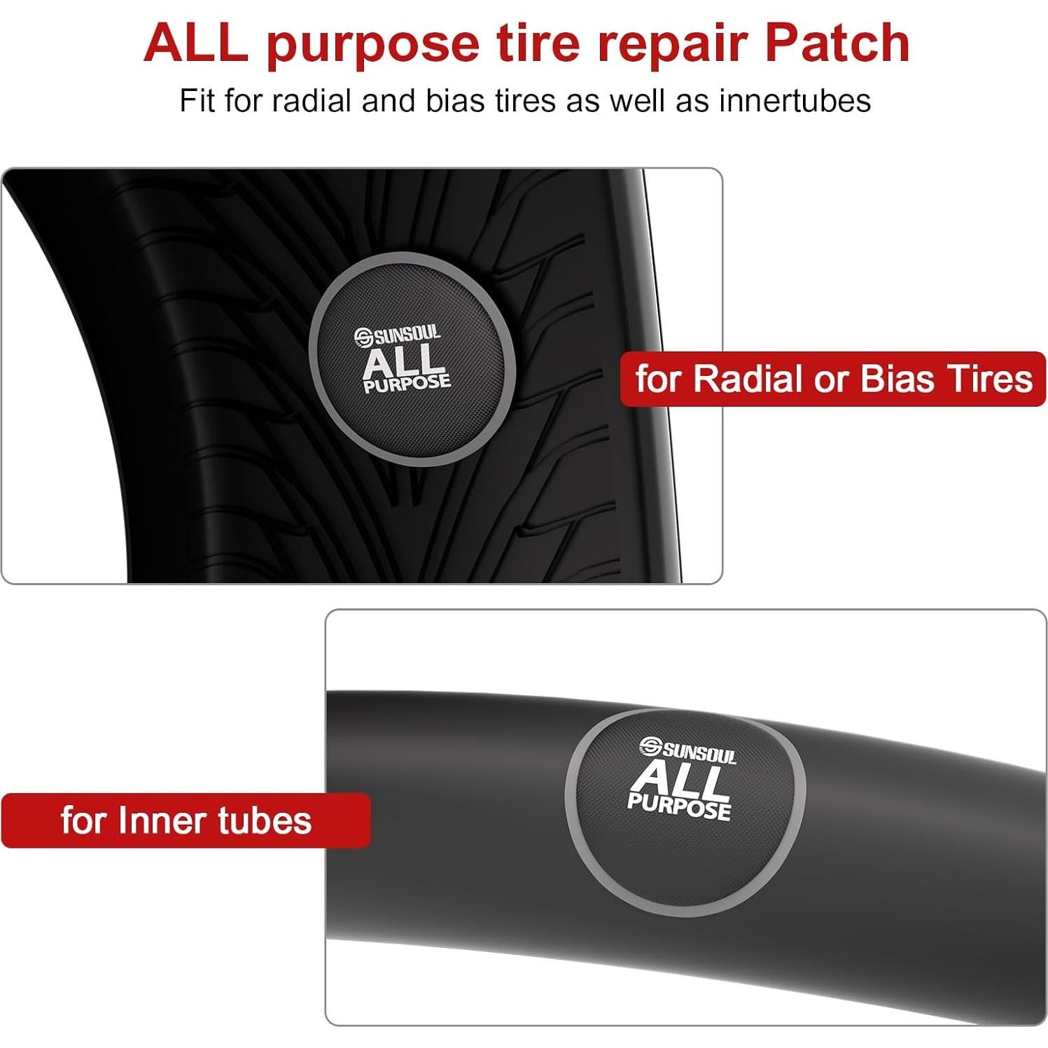 Parches de Reparación de Neumáticos SUNSOUL 45mm - 100 Pcs