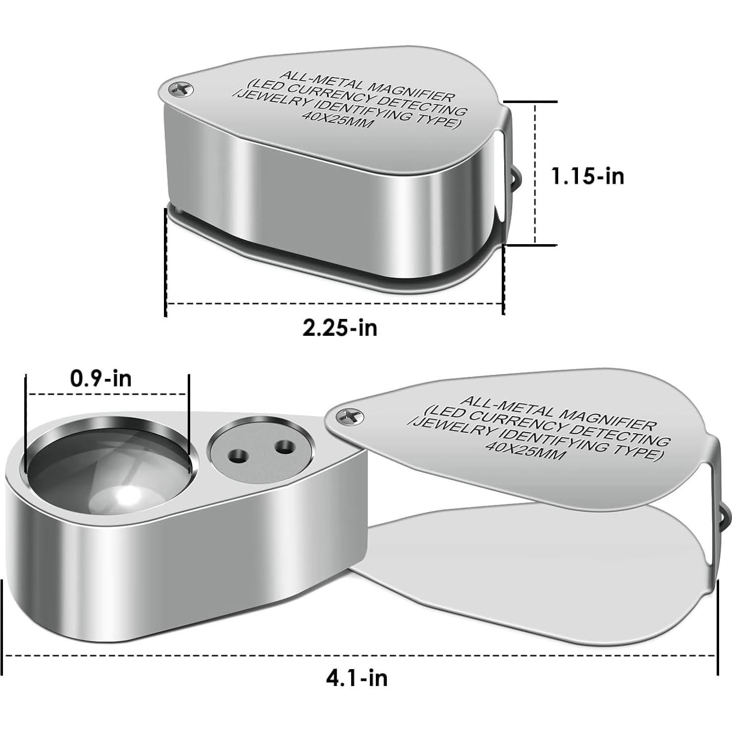 Lupa de Joyero 40X HMKIS con Luz LED y Baterías Incluidas
