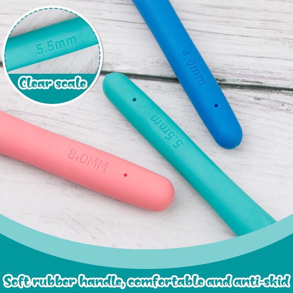 Ganchos de Crochet Ergonómicos Mayboos - 3 Tamaños 4mm 5.5mm 8mm