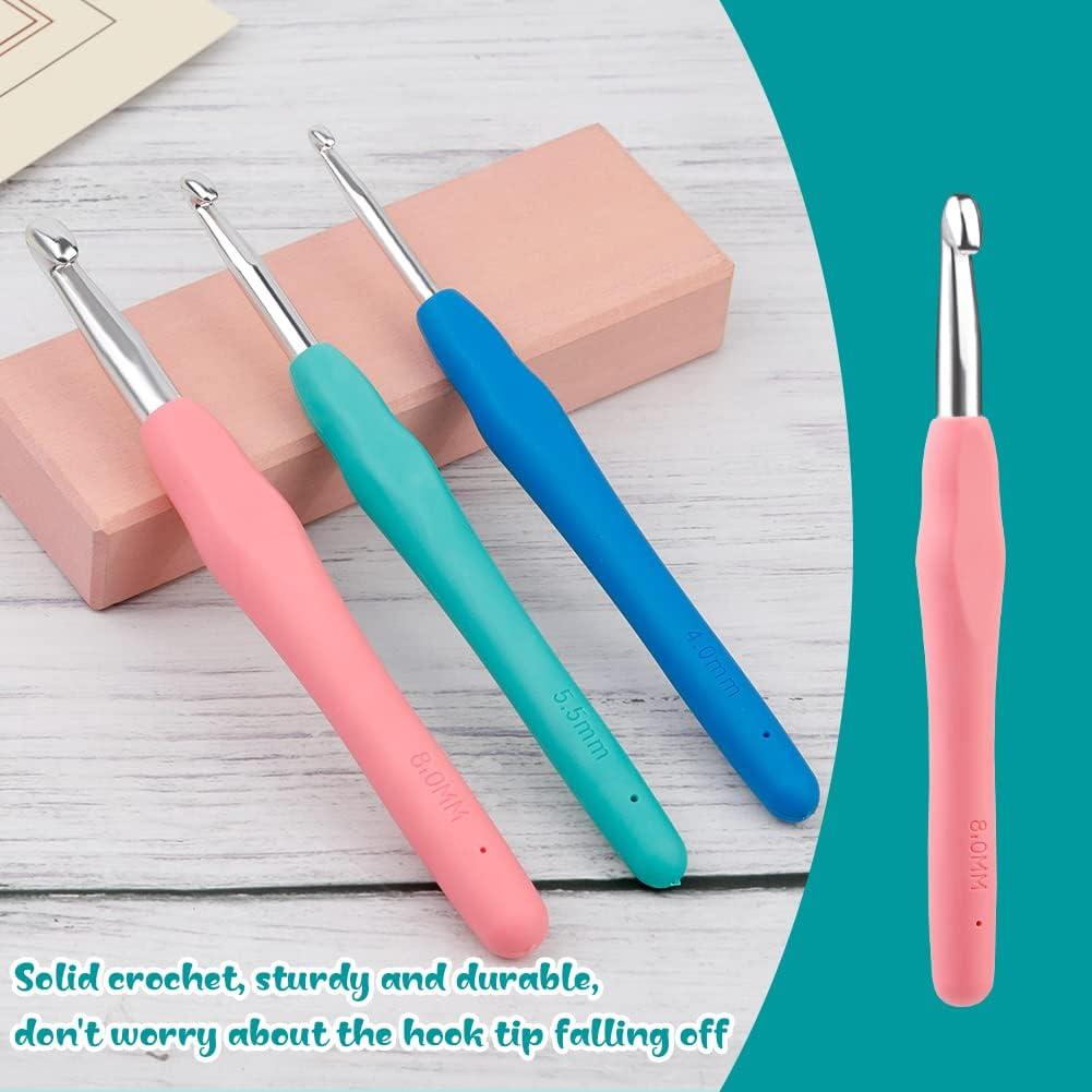 Ganchos de Crochet Ergonómicos Mayboos - 3 Tamaños 4mm 5.5mm 8mm