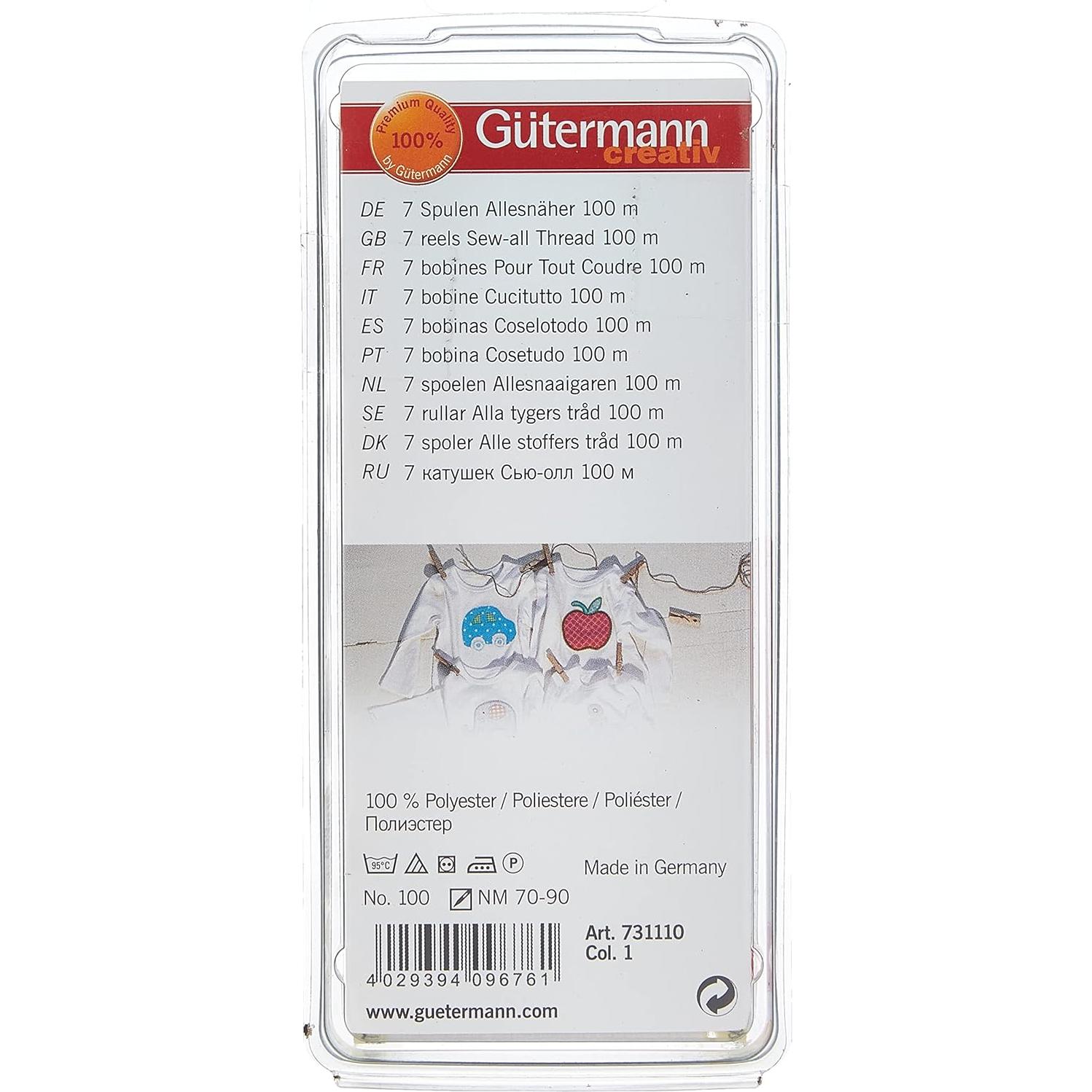 Juego de Hilos Gutermann Sew-All 7 Carretes 100m Negro y Blanco