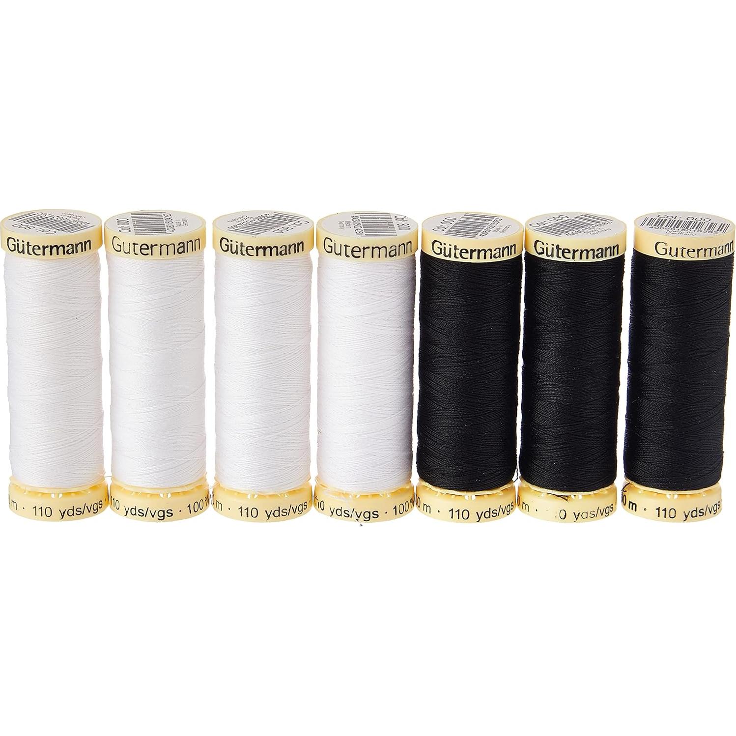 Juego de Hilos Gutermann Sew-All 7 Carretes 100m Negro y Blanco