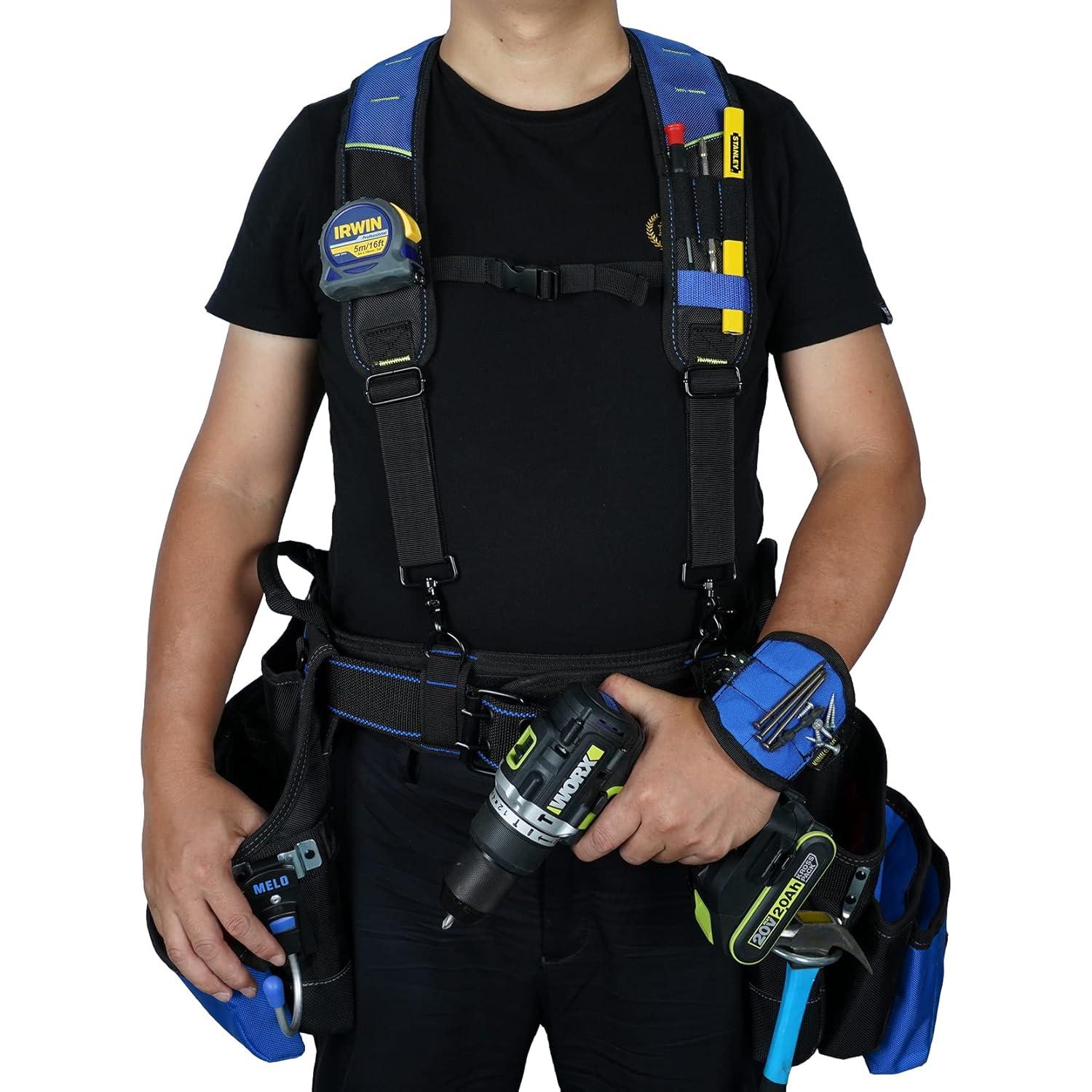 Cinturón de Herramientas KUNN con Tirantes y Pulsera Magnética