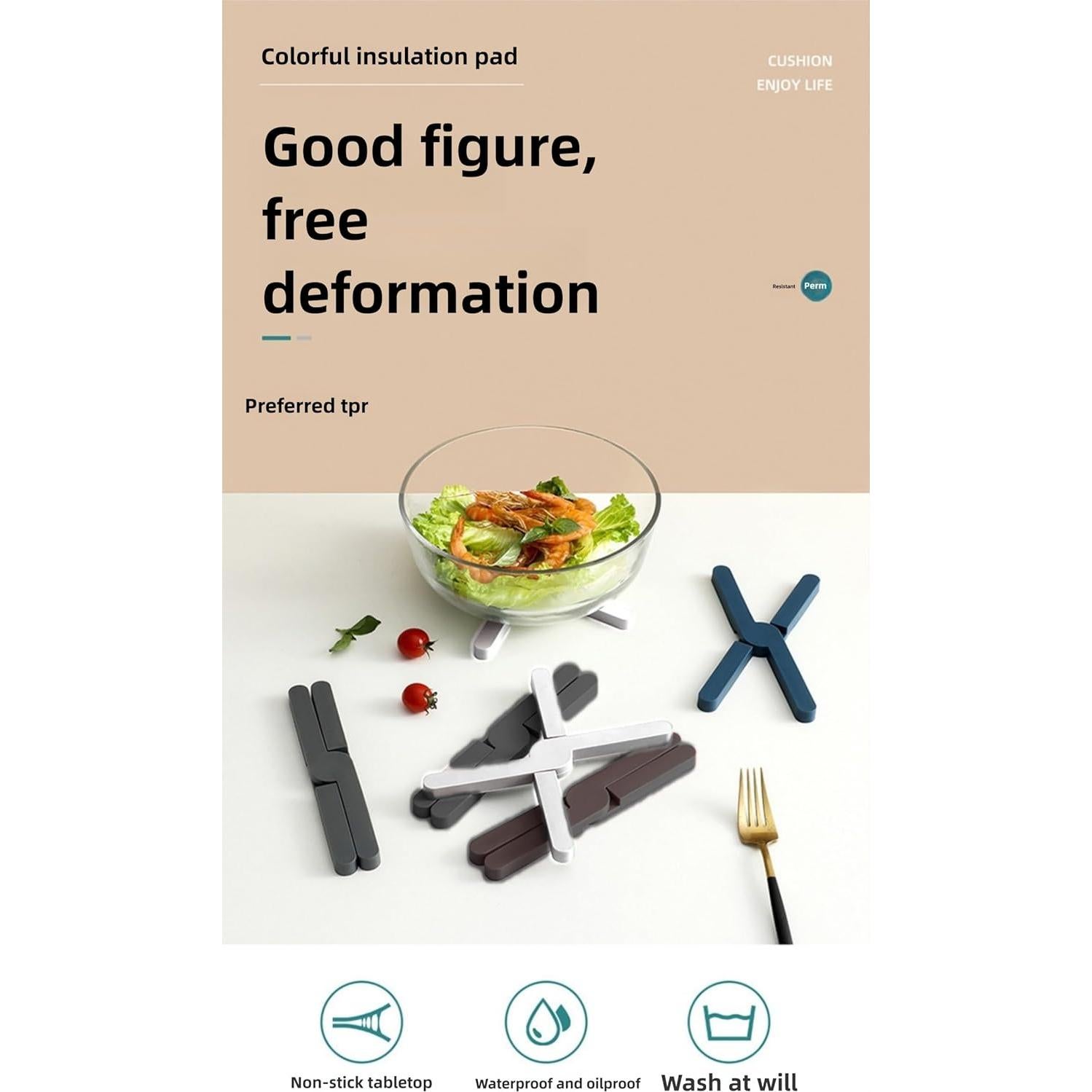 Juego de 3 Alfombrillas de Silicona NISYOCIY Aislantes Calor