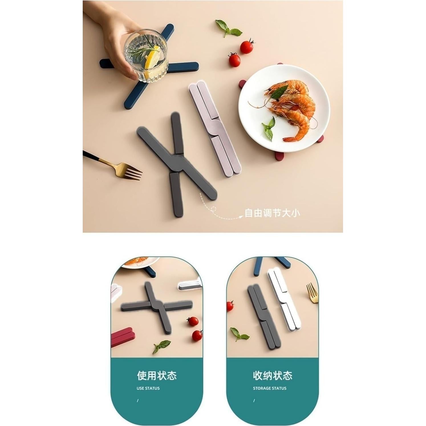 Juego de 3 Alfombrillas de Silicona NISYOCIY Aislantes Calor