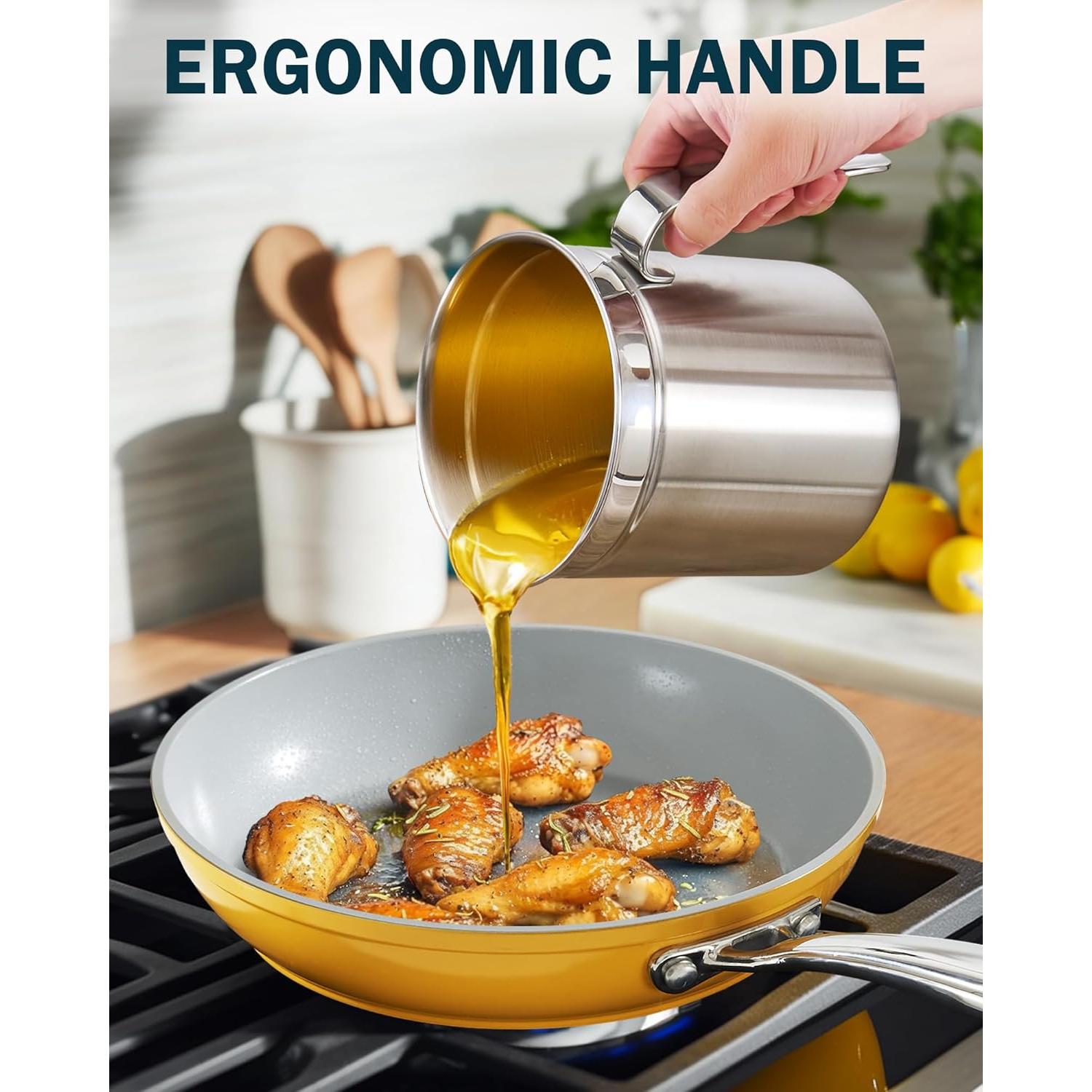 Contenedor de Grasa de Tocino Cook N Home 2.5L Acero Inoxidable