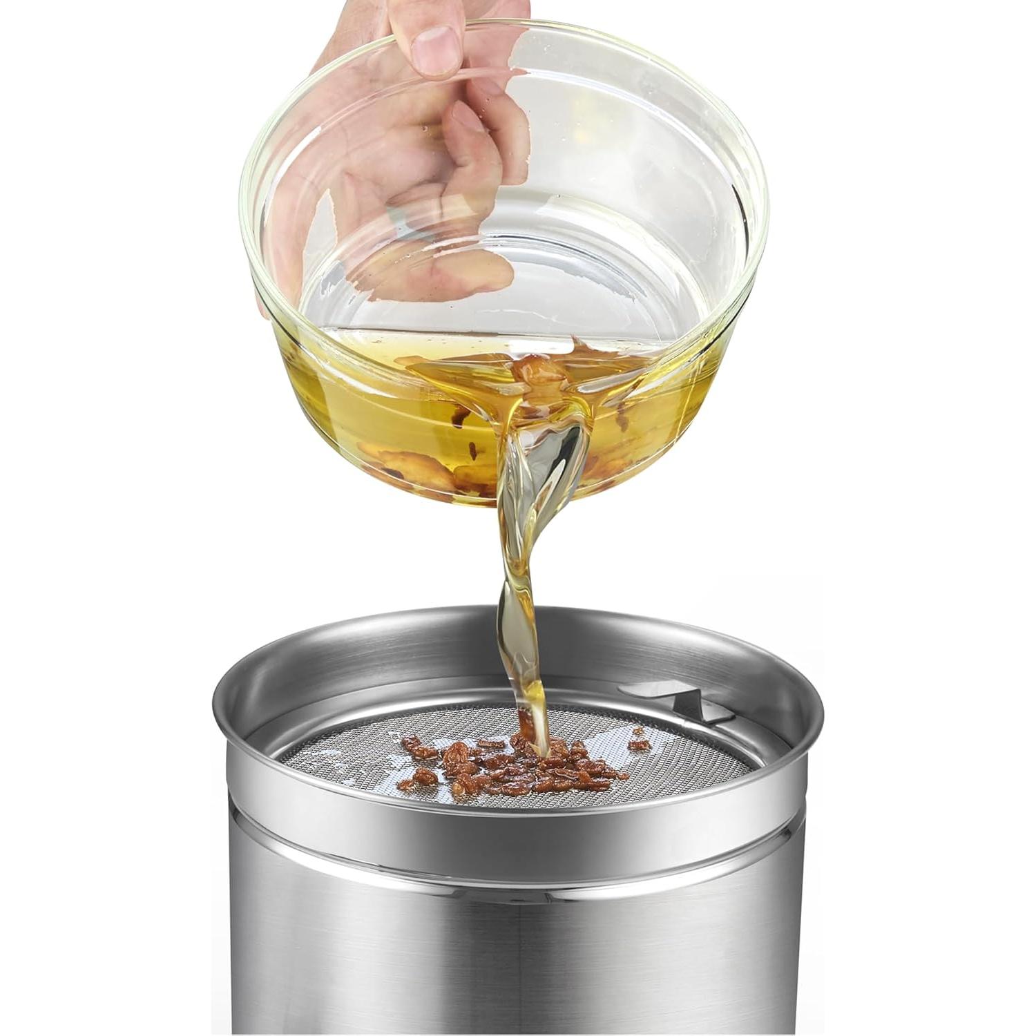 Contenedor de Grasa de Tocino Cook N Home 2.5L Acero Inoxidable