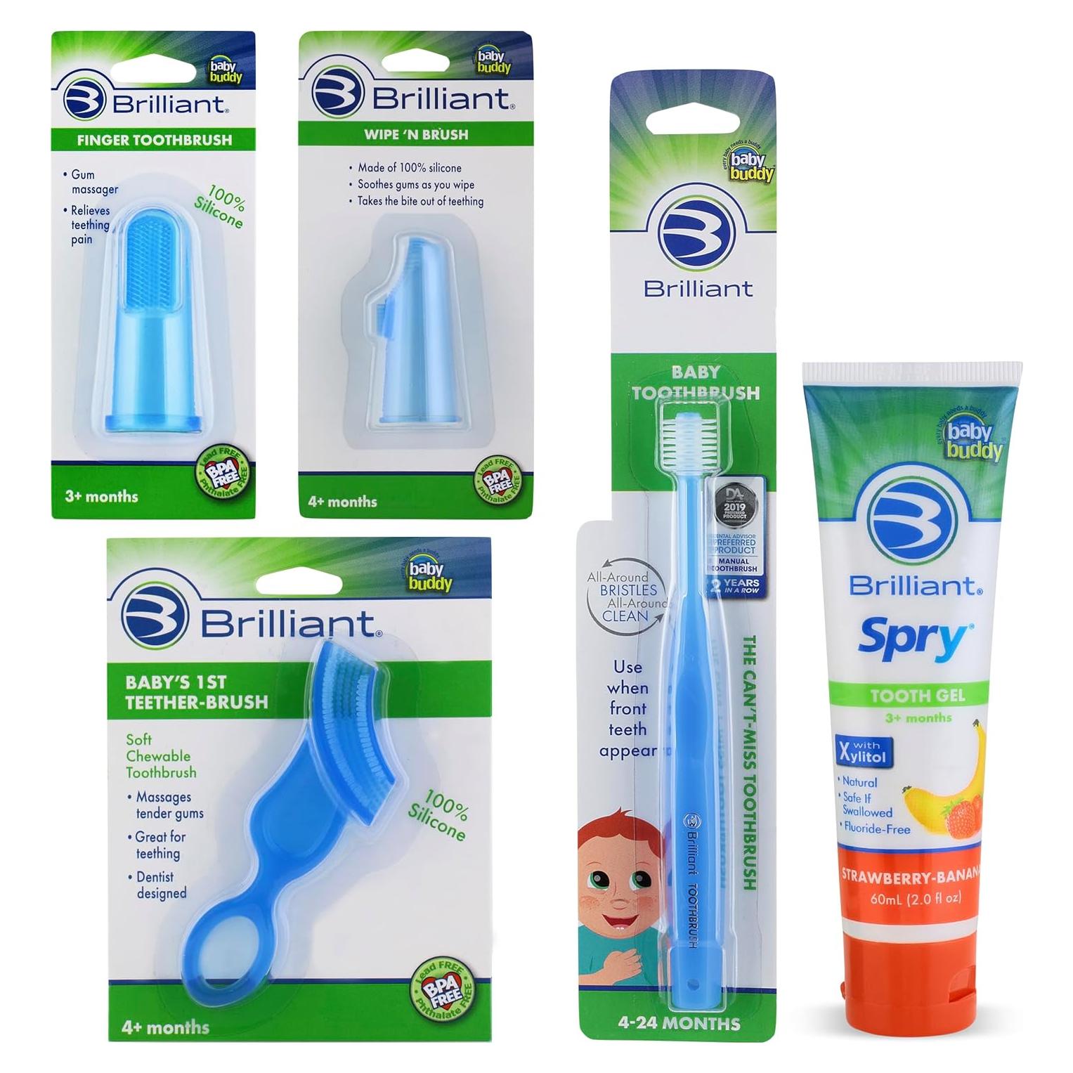 Juego de Cuidado Oral Baby Buddy para Bebés, 5 Piezas, Azul