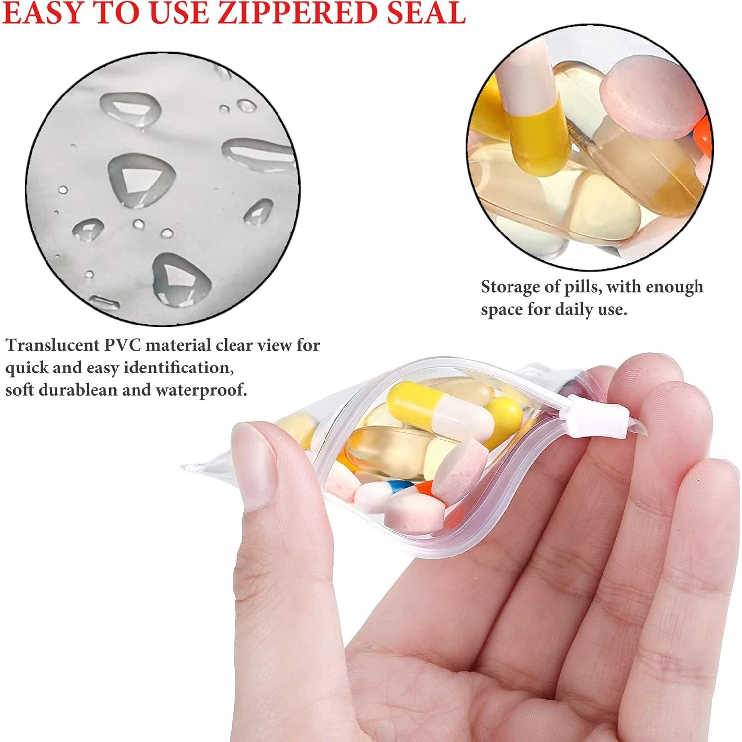 Organizador de Pastillas Hennaja 1-Rosa Negro, 6 Bolsillos