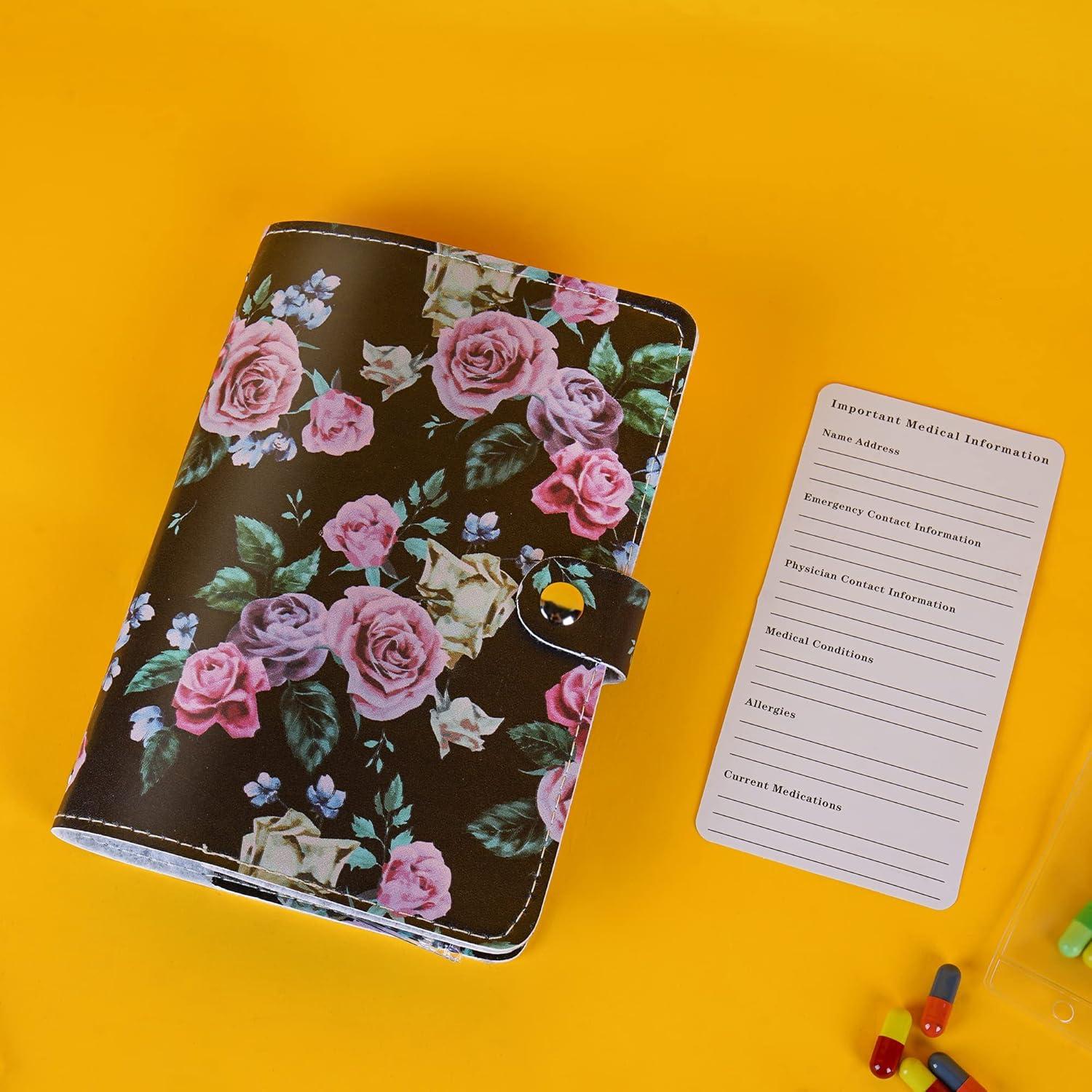 Organizador de Pastillas Hennaja 1-Rosa Negro, 6 Bolsillos