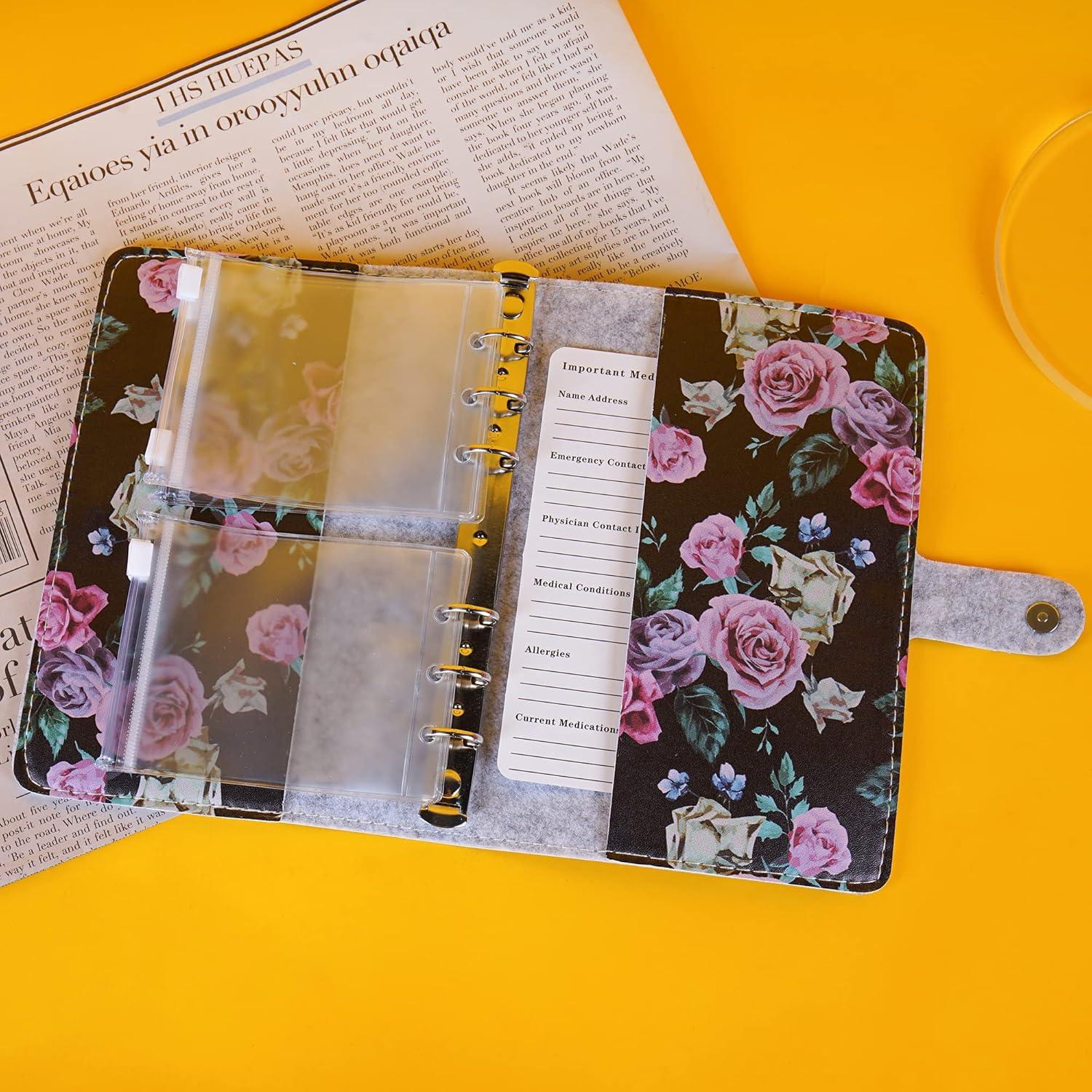 Organizador de Pastillas Hennaja 1-Rosa Negro, 6 Bolsillos