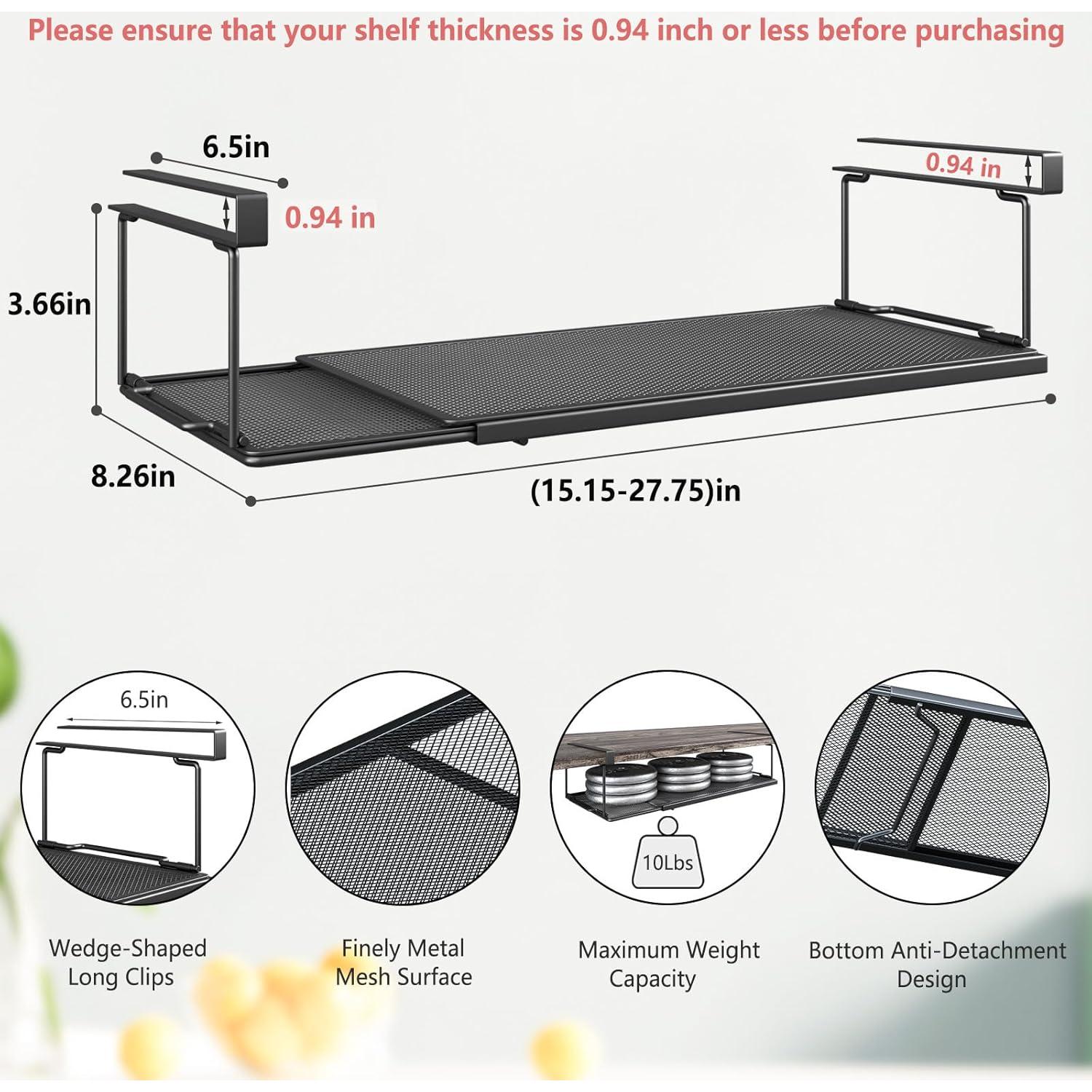 Estante Expandible Bajo Gabinete SHINEWON 38.4-70.5 cm Negro