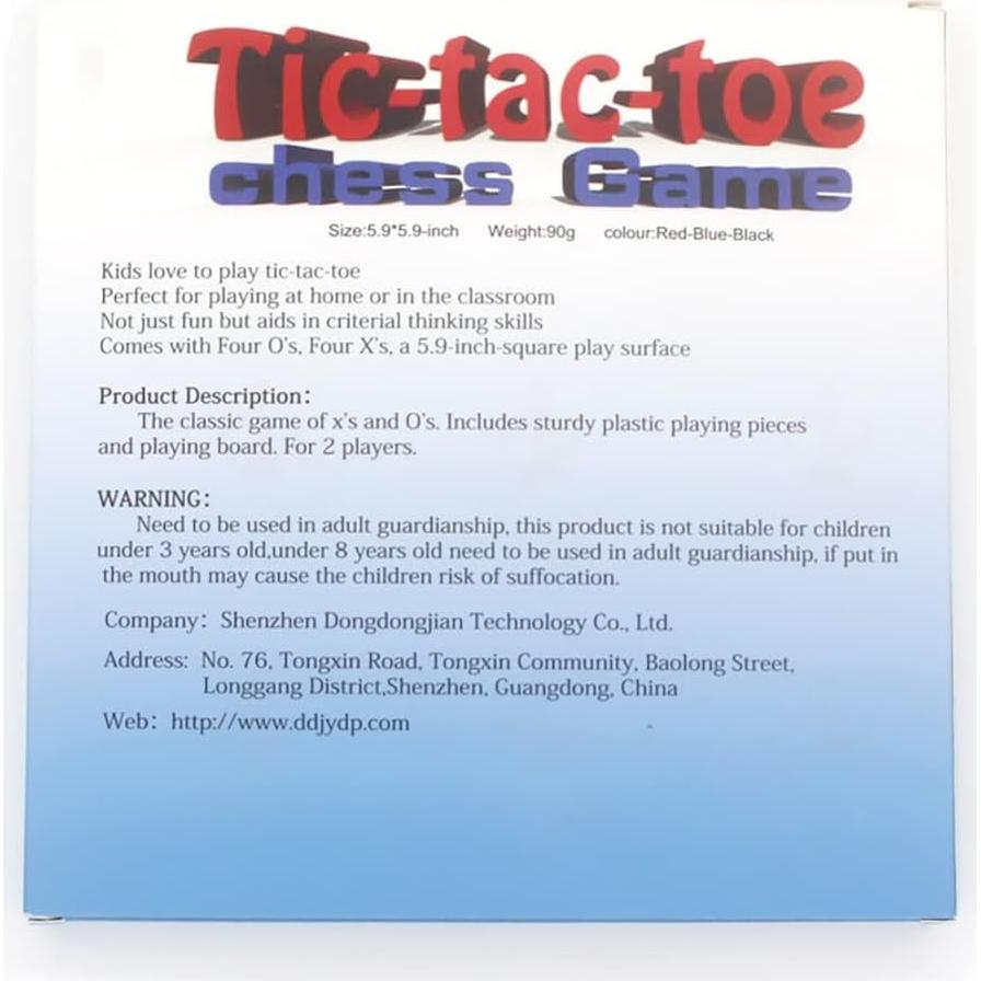 Juego de Mesa Tic Tac Toe Zeyce 15x15 cm Plástico Ecológico