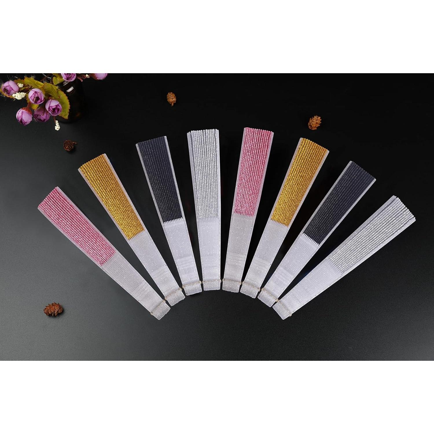 Abanico Plegable Brillante HUNANBANG 4 Piezas Decorativo