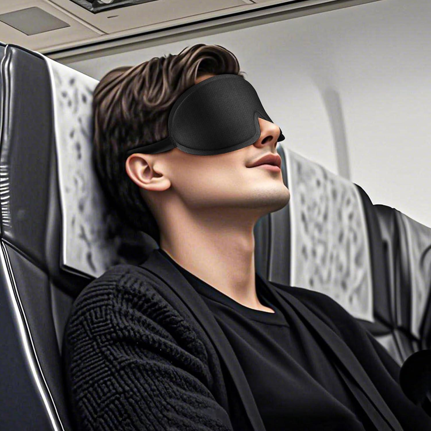 Máscara de Sueño 3D Meliya Sin Presión para Ojos - Negro