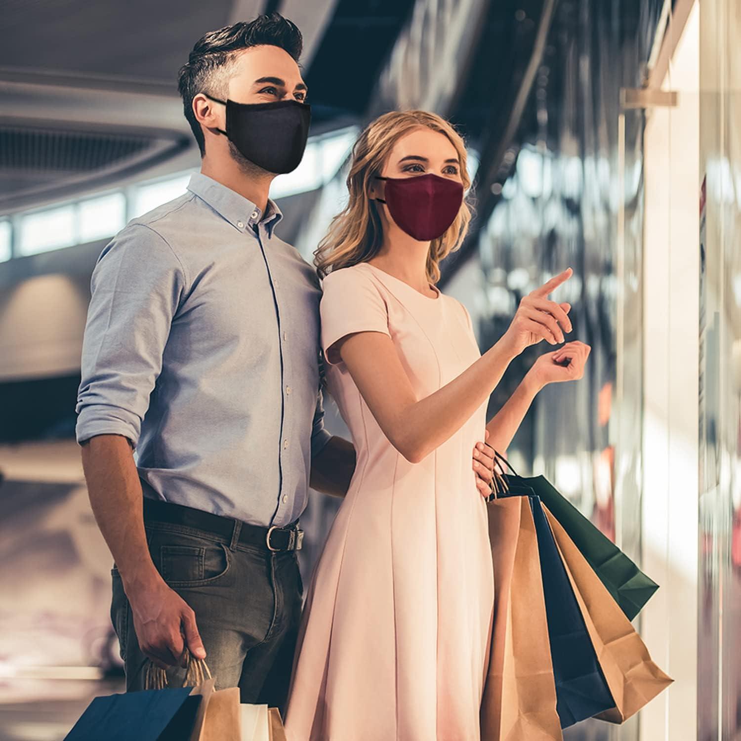 Mascarillas de Tela Reutilizables 12 Piezas Algodón Ajustables