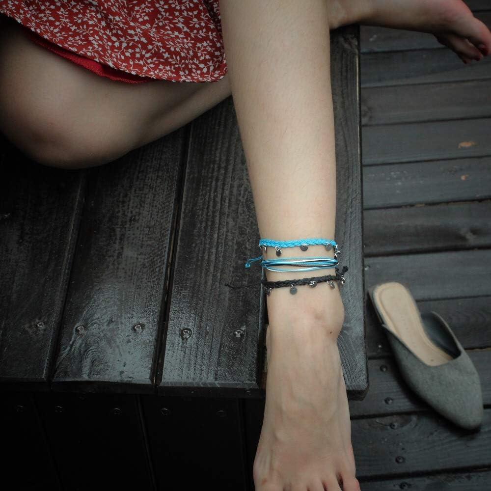 Tobilleras Impermeables FANCY SHINY con Monedas Trenzadas