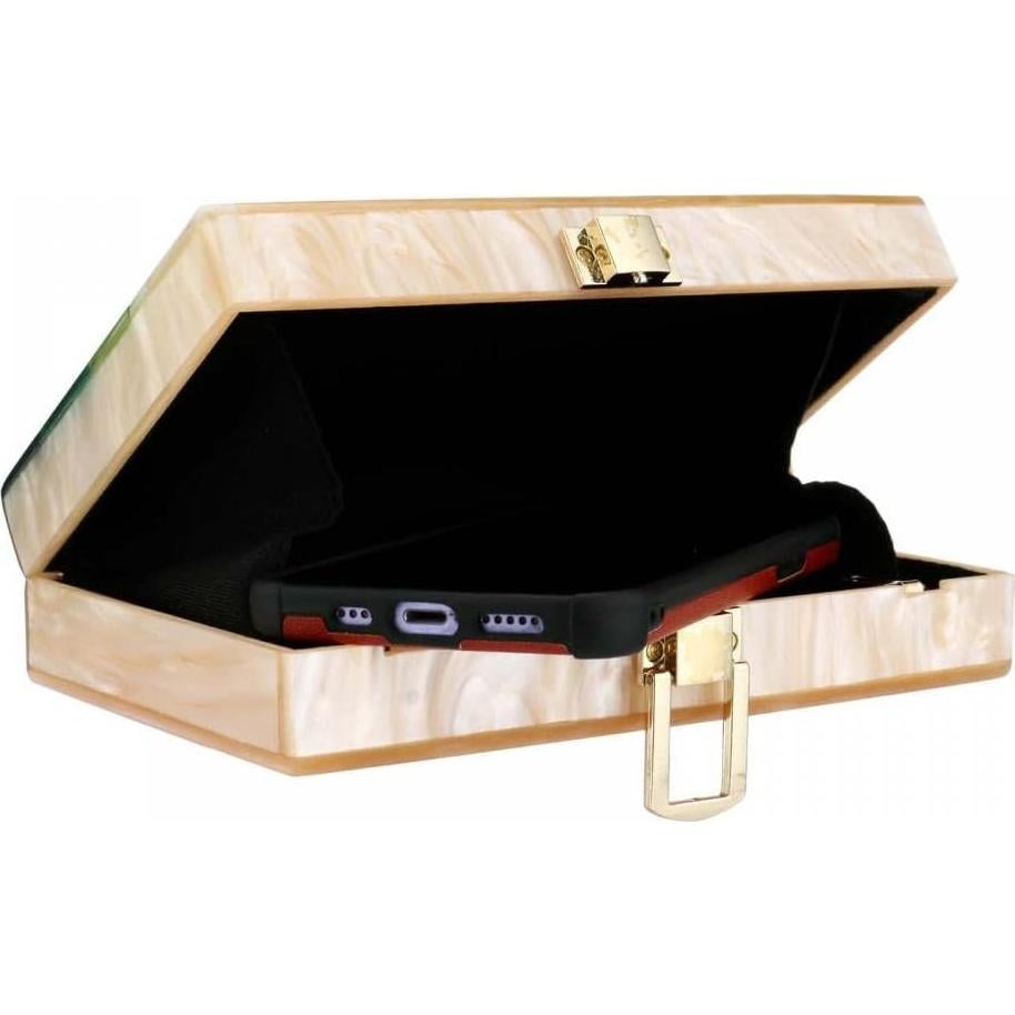 Bolso Clutch Acrílico Gets Verde Degradado 17x11cm para Mujeres