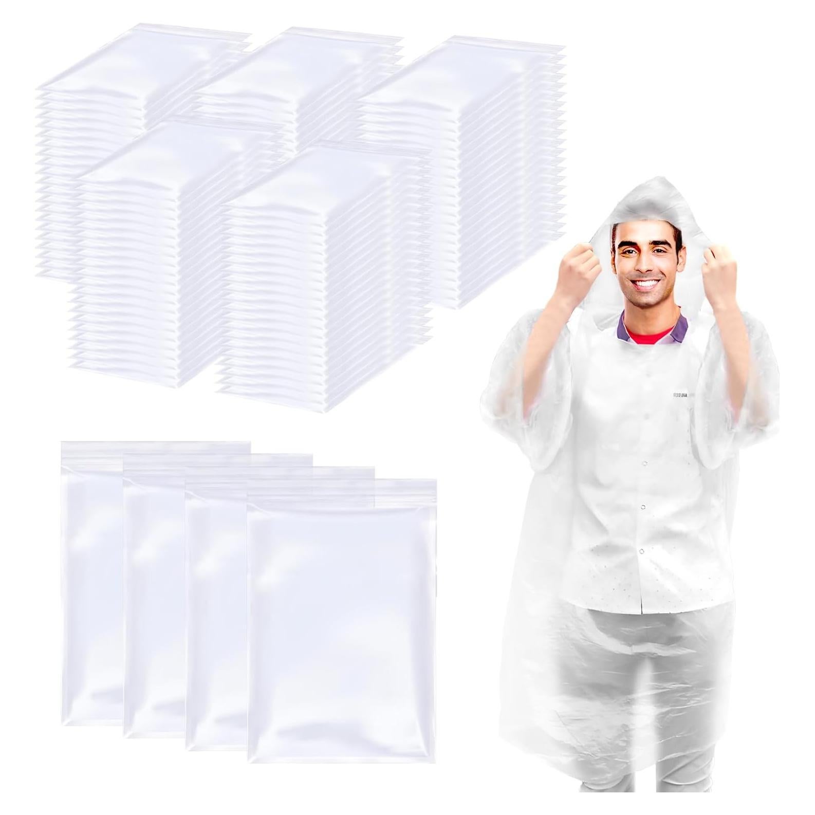 108 Ponchos de Lluvia Desechables Ayearparty Transparentes