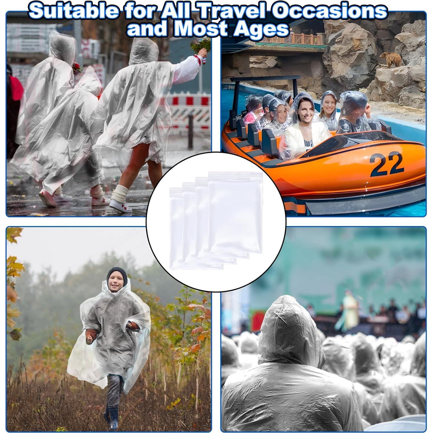 108 Ponchos de Lluvia Desechables Ayearparty Transparentes