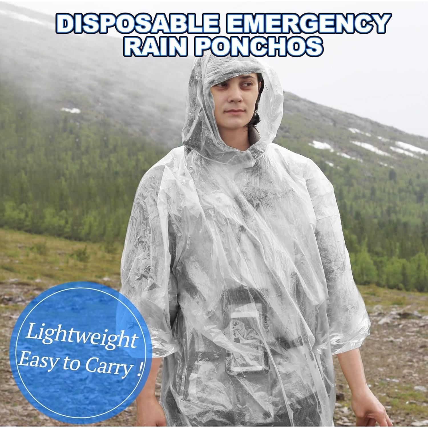 108 Ponchos de Lluvia Desechables Ayearparty Transparentes