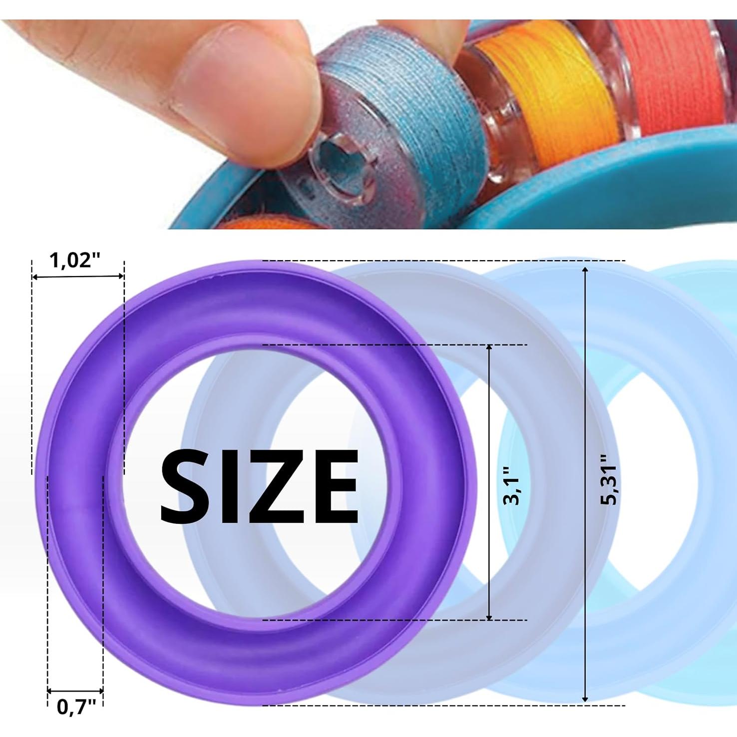 4 Soportes de Bobinas de Silicona Azul YARRD - Organizador 13.5 cm