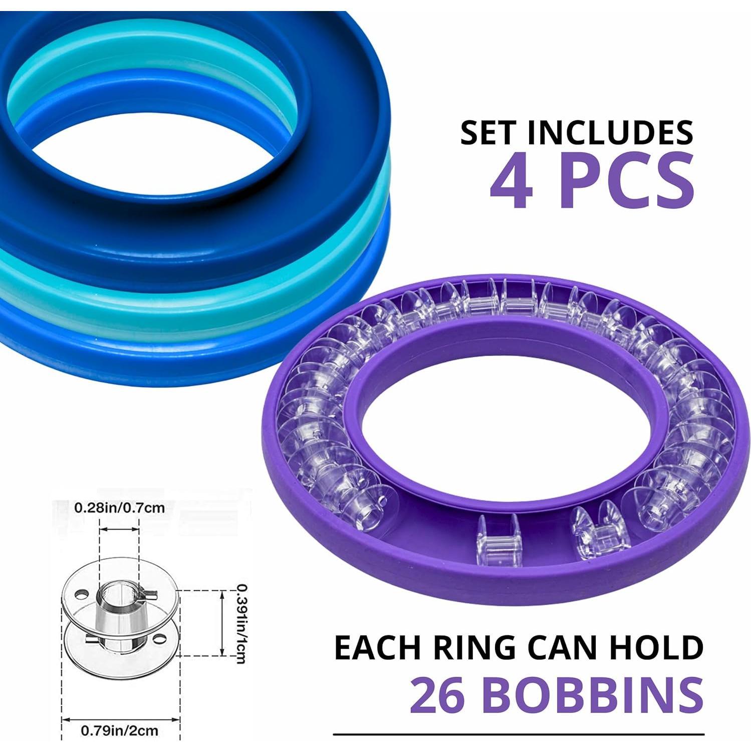 4 Soportes de Bobinas de Silicona Azul YARRD - Organizador 13.5 cm