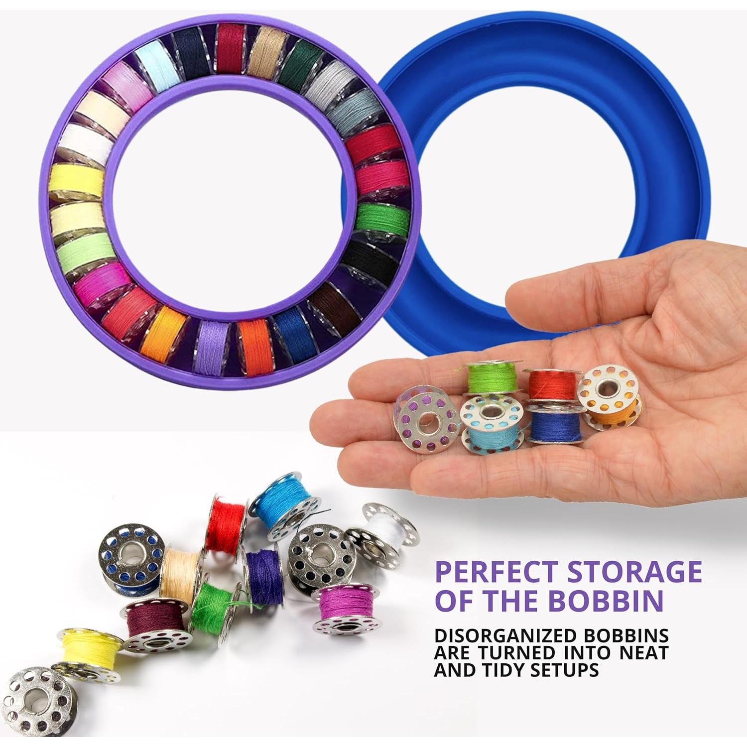 4 Soportes de Bobinas de Silicona Azul YARRD - Organizador 13.5 cm