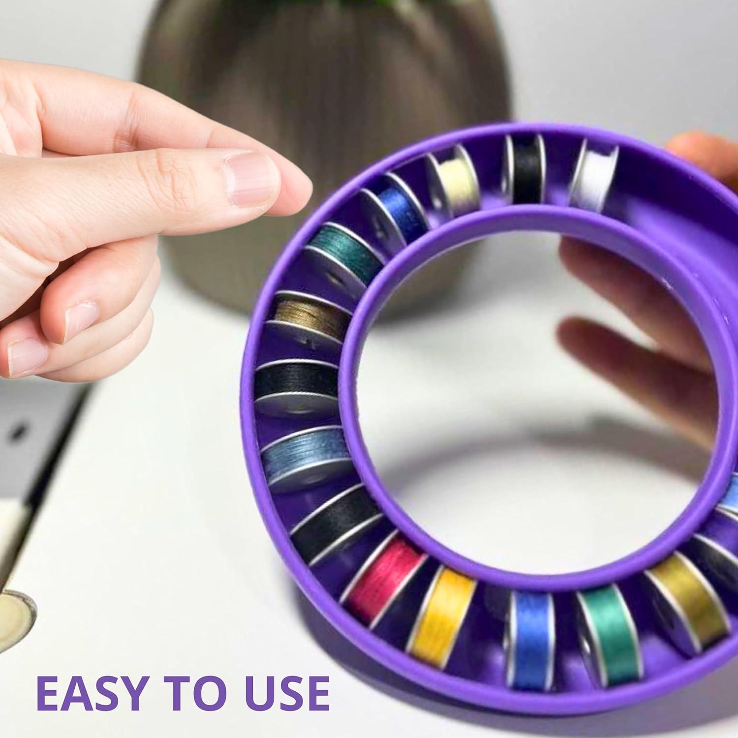 4 Soportes de Bobinas de Silicona Azul YARRD - Organizador 13.5 cm