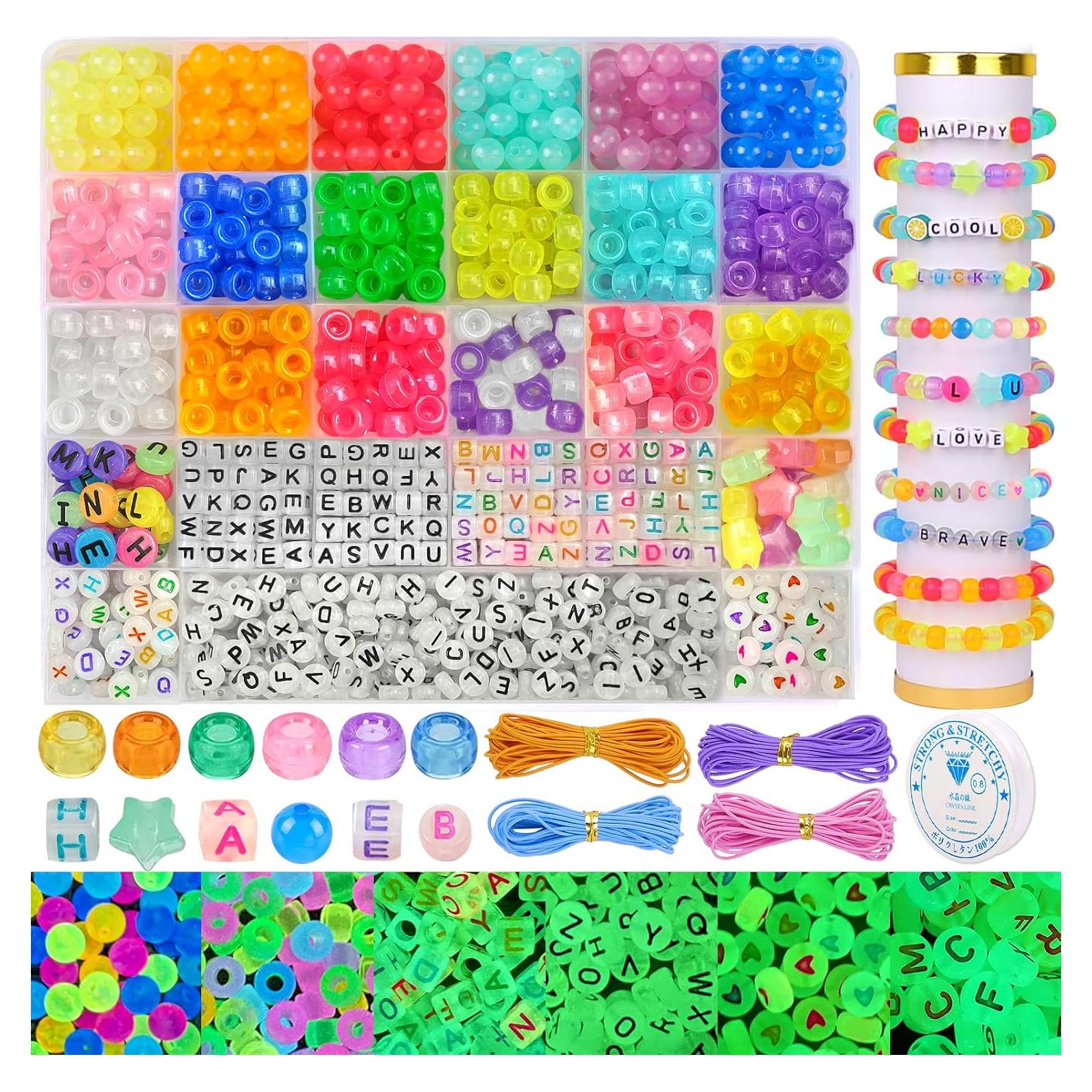 Kit de Fabricación de Pulseras DULEFUN - Cuentas Brillantes y Luminiscentes