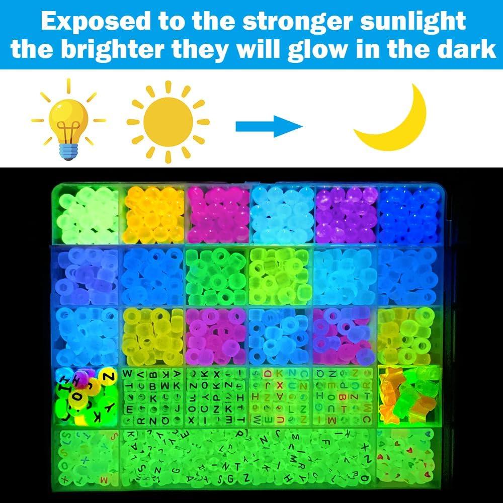 Kit de Fabricación de Pulseras DULEFUN - Cuentas Brillantes y Luminiscentes