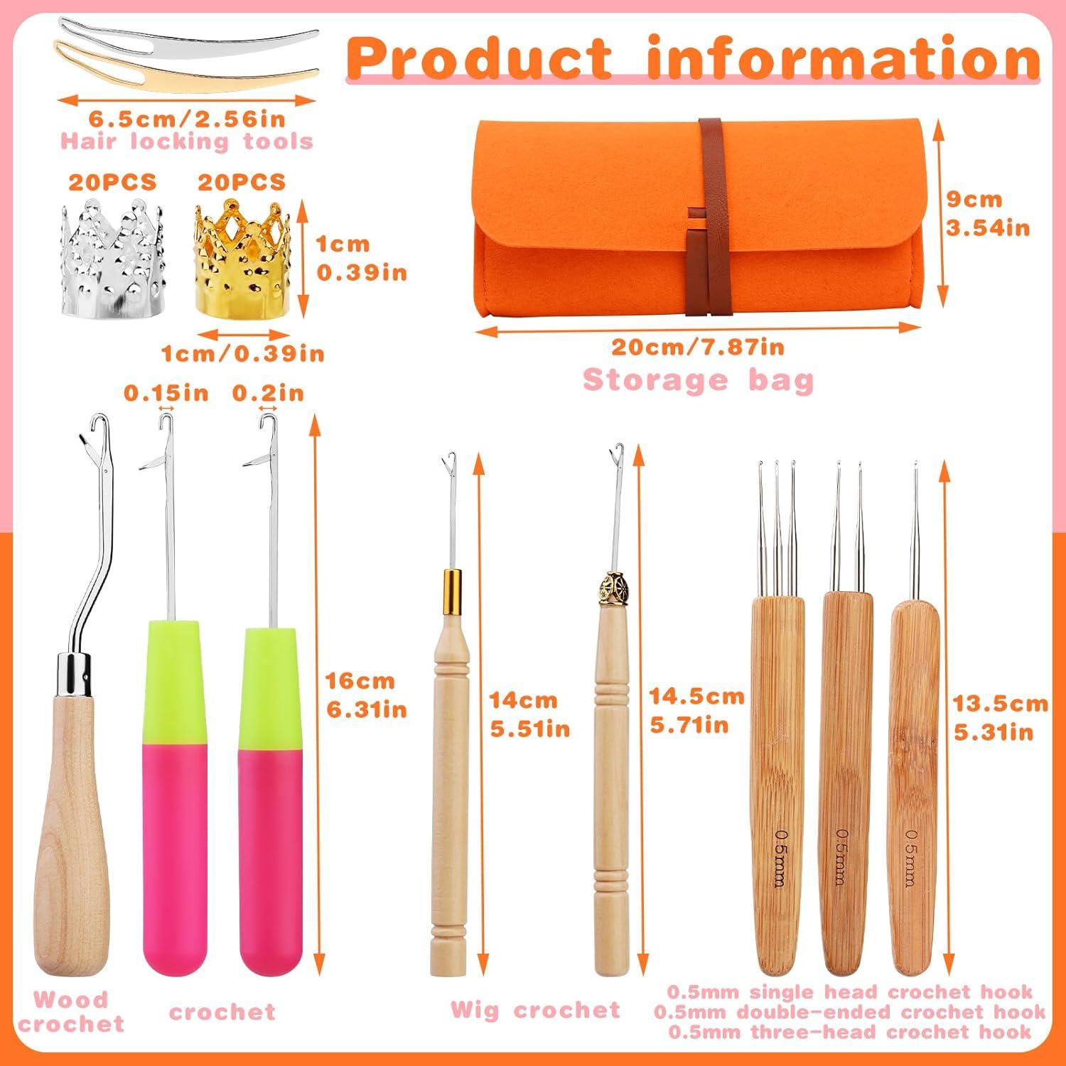 Juego de Ganchos de Crochet QMNNMA para Dreadlocks 0.5mm