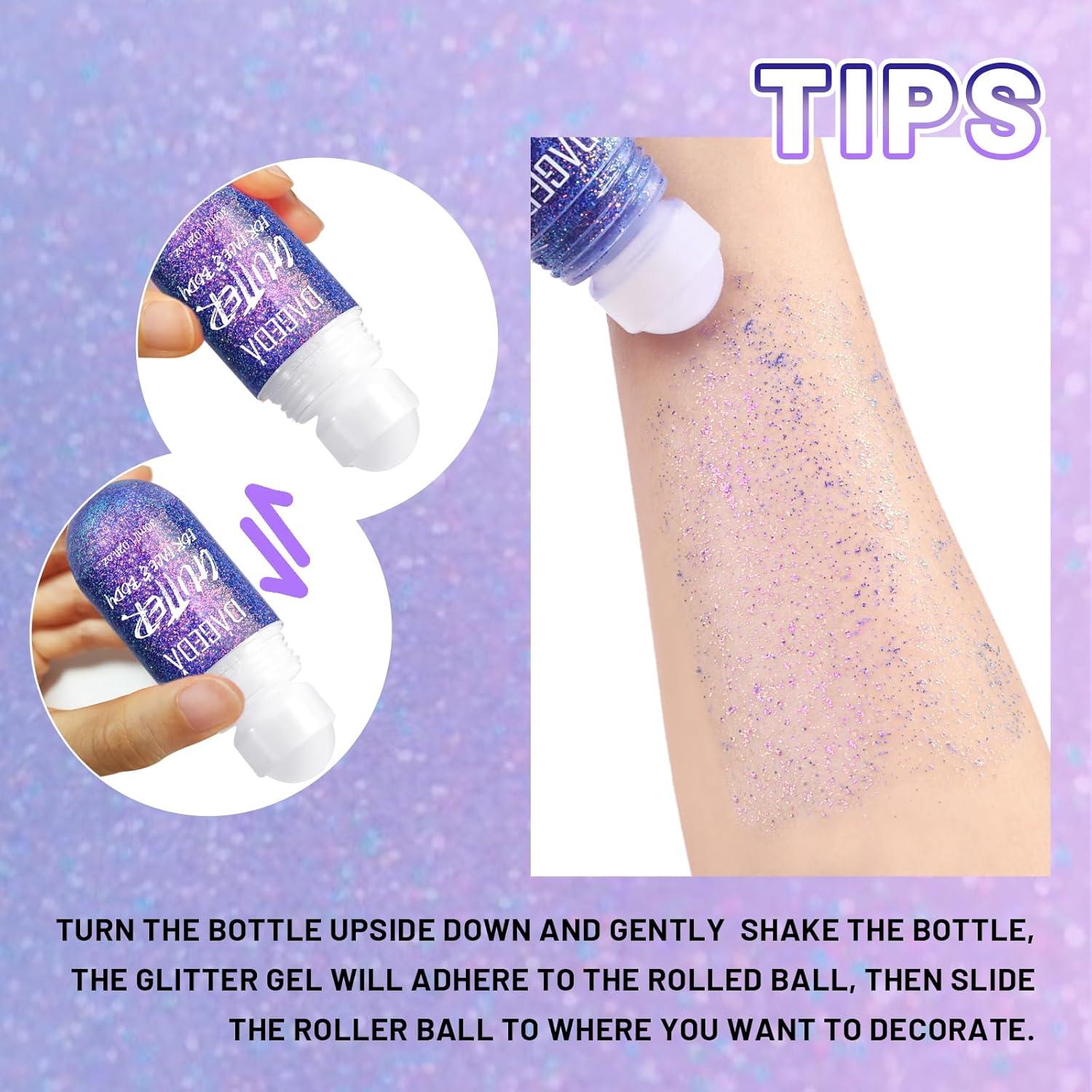 Gel Brillante Corporal DAGEDA 28g Púrpura Loco para Maquillaje