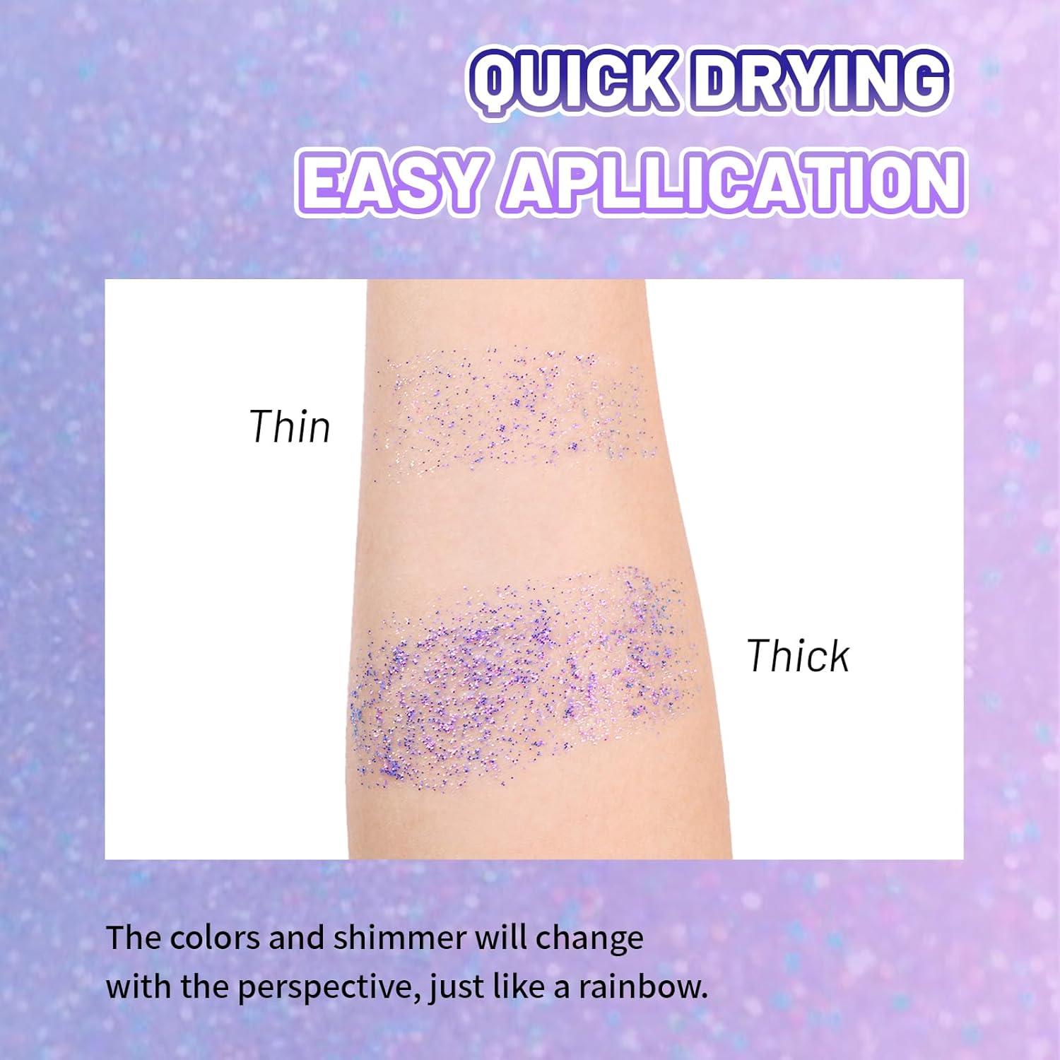 Gel Brillante Corporal DAGEDA 28g Púrpura Loco para Maquillaje