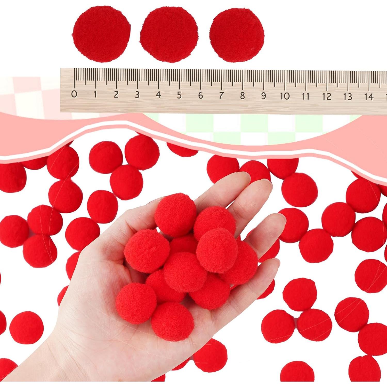 Pompones Rojos 2.5 cm Caydo 400 pcs + Ojos Móviles 100 pcs