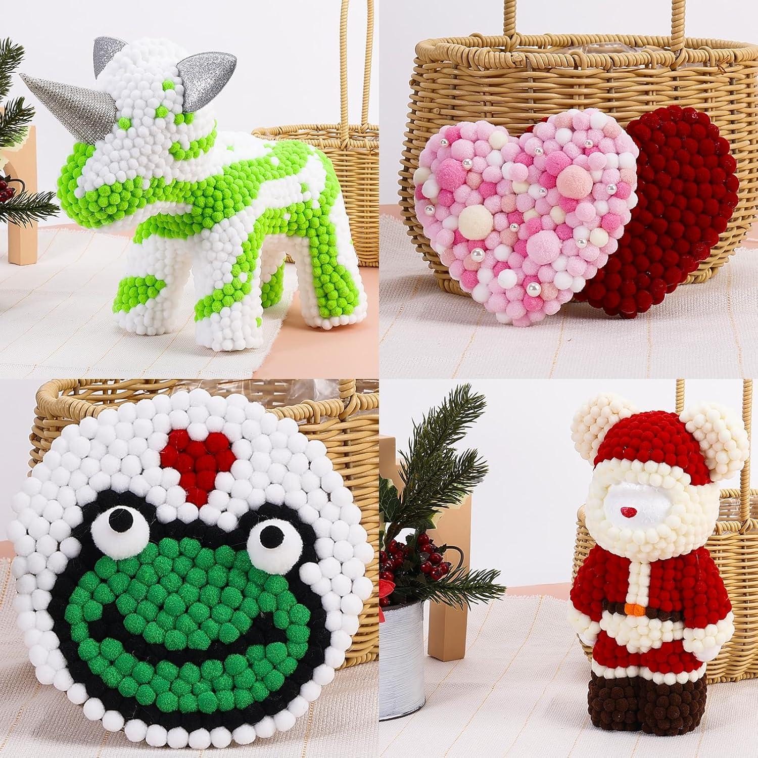 Pompones Rojos 2.5 cm Caydo 400 pcs + Ojos Móviles 100 pcs