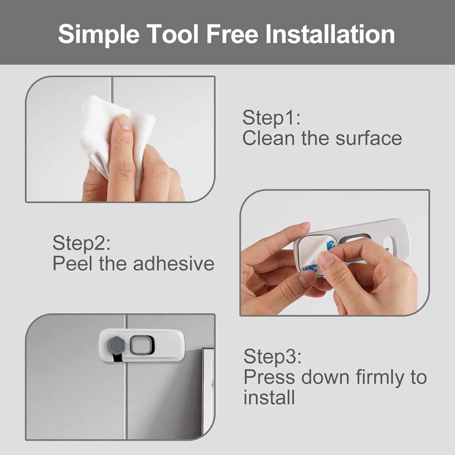 Cerraduras de Refrigerador a Prueba de Niños BECOMTO - 2 Paquete