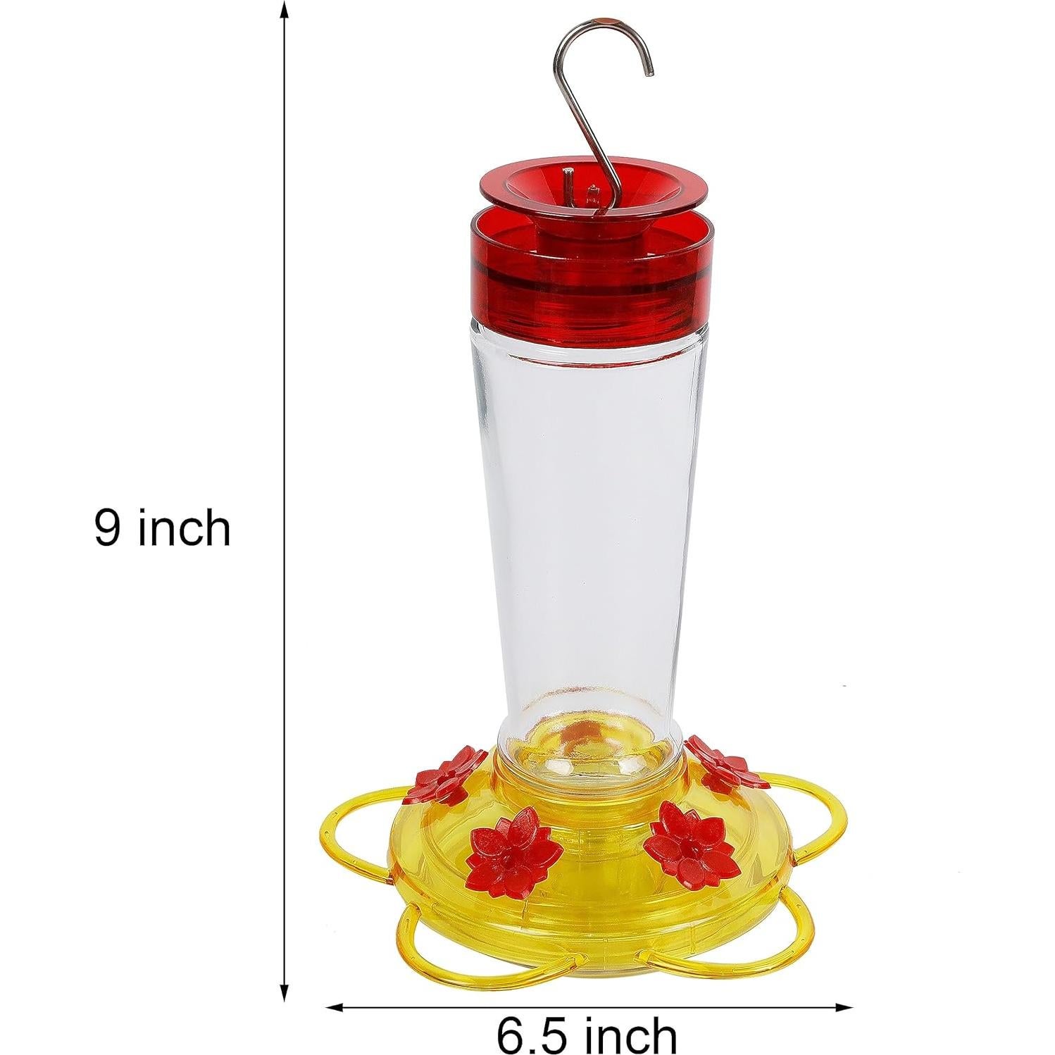Alimentador de Colibríes Shrdaepe de Vidrio 0.28L 5 Puertos Rojo