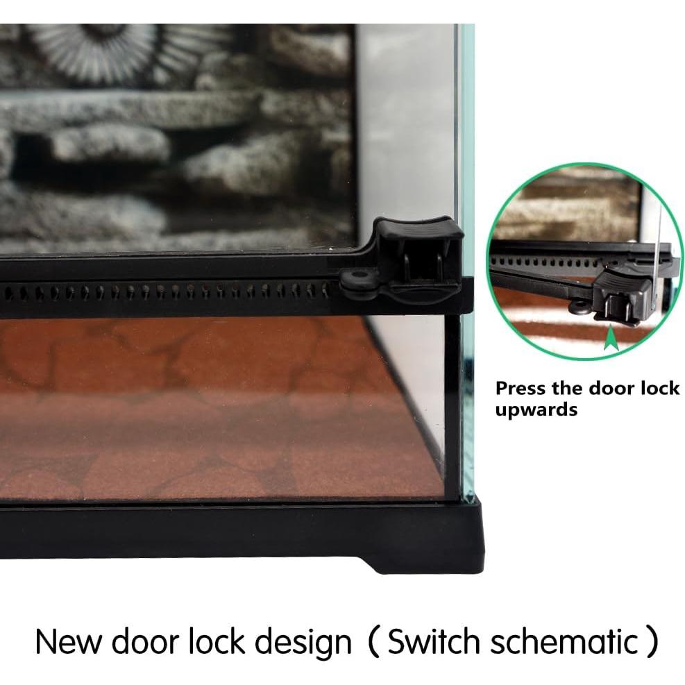 Mini Terrario de Vidrio Waazoorep 20.32x20.32x30.48cm para Reptiles