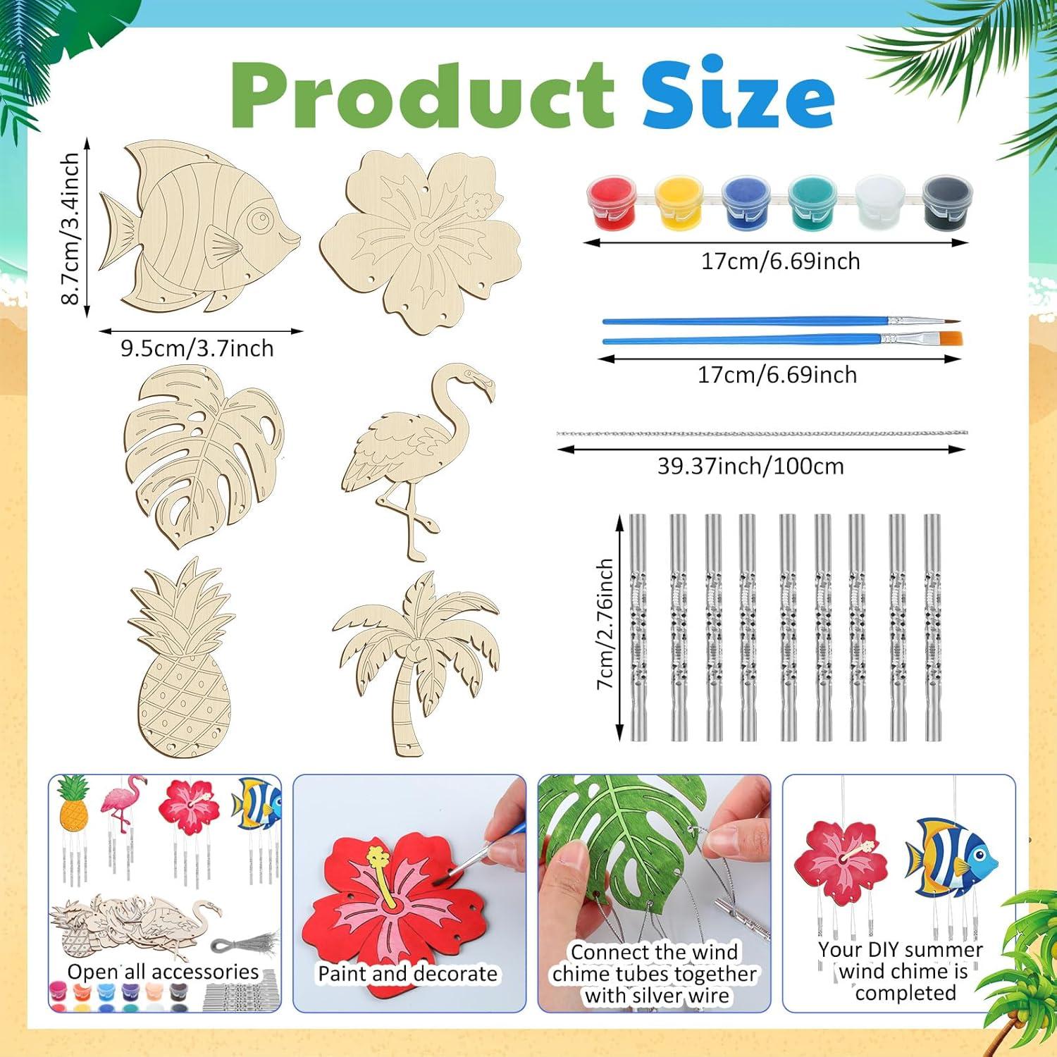 Kit de Campanas de Viento Tropical Silipull 24 Piezas DIY