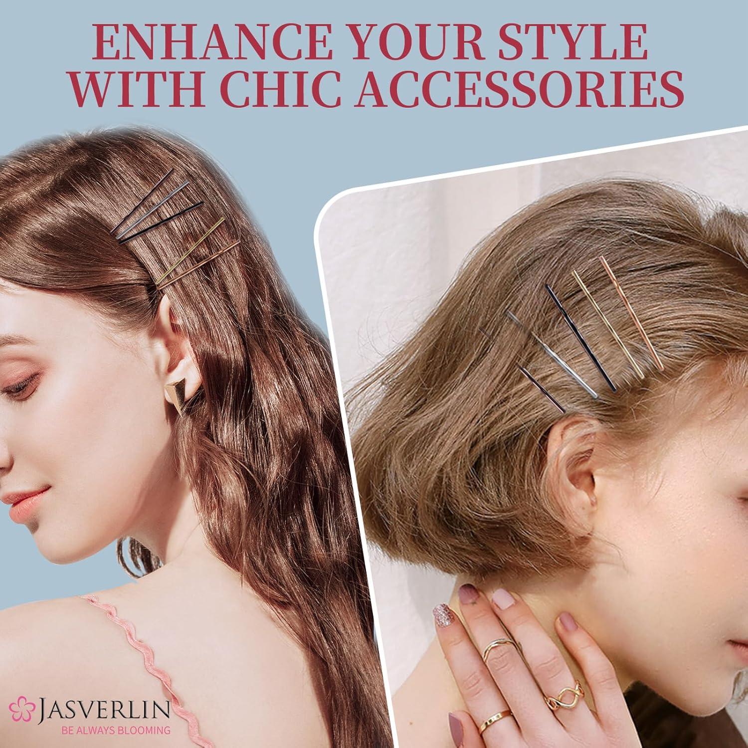 Kit 250 Horquillas JASVERLIN 5cm Negras Plateadas Marrones Rubias