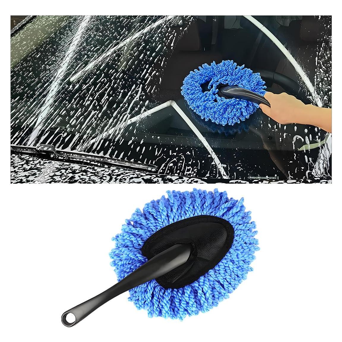 Cepillo de Limpiar Tablero de Auto KVAEY Microfibra Azul