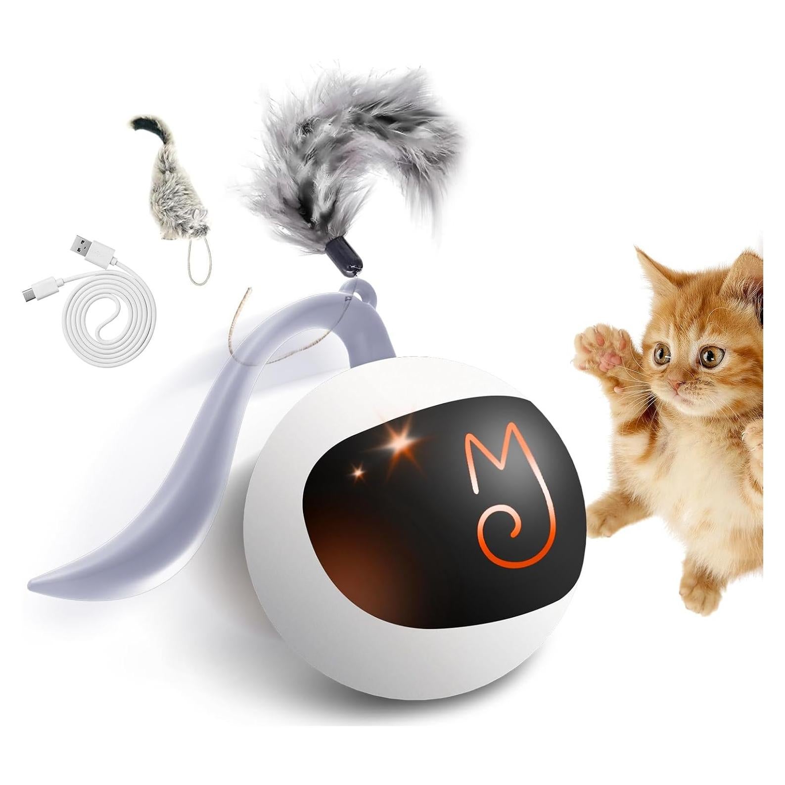 Juguete Interactivo para Gatos Migipaws Blanco, Bola Rodante