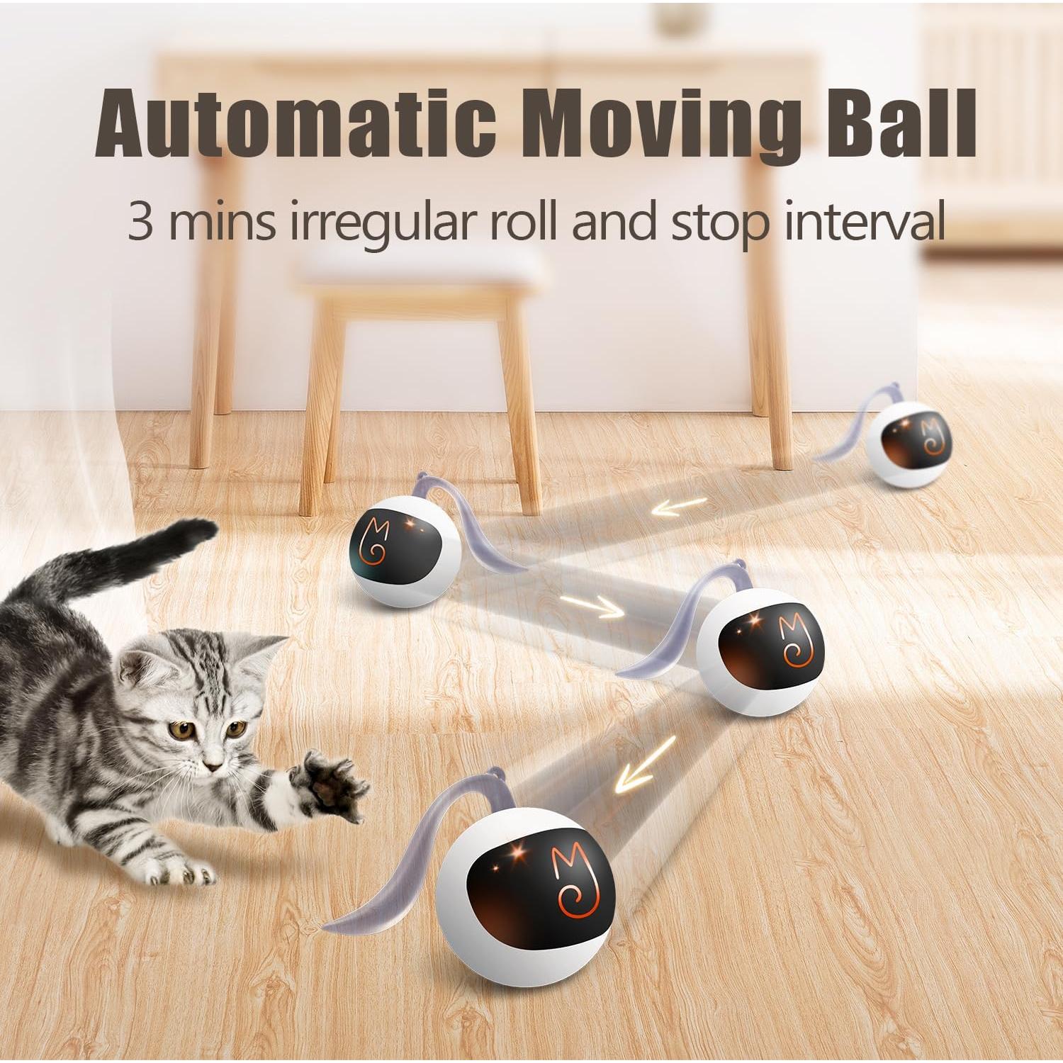 Juguete Interactivo para Gatos Migipaws Blanco, Bola Rodante